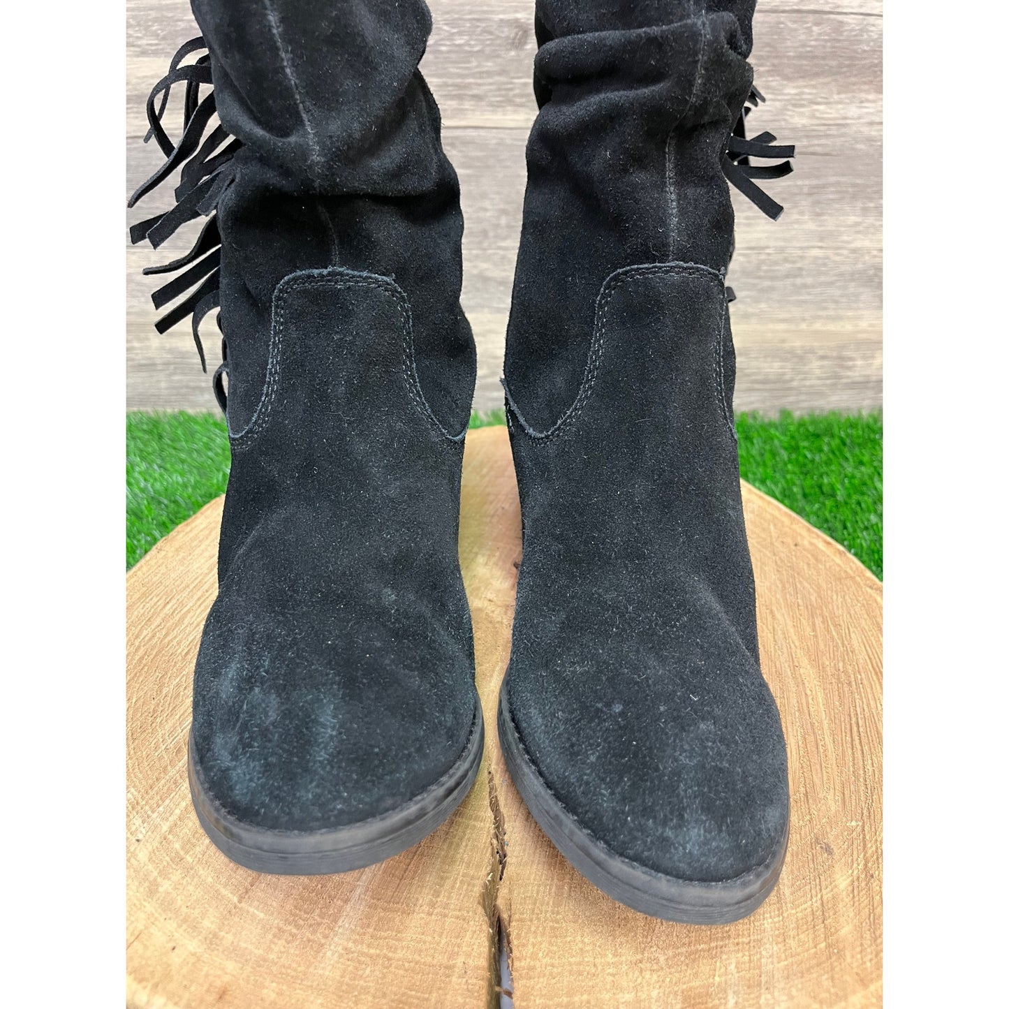 Limelight Women - Size 9 - Black Fringe Suede Boots Style Shania