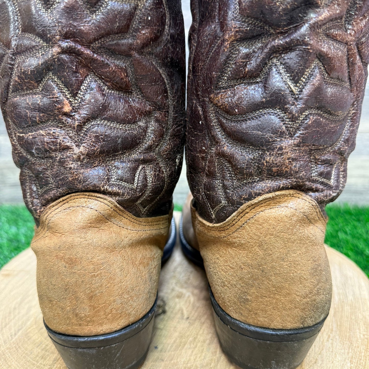 Silverado Men - Size 9D - Vintage Two Tone Brown Cowboy Boots Style 42295