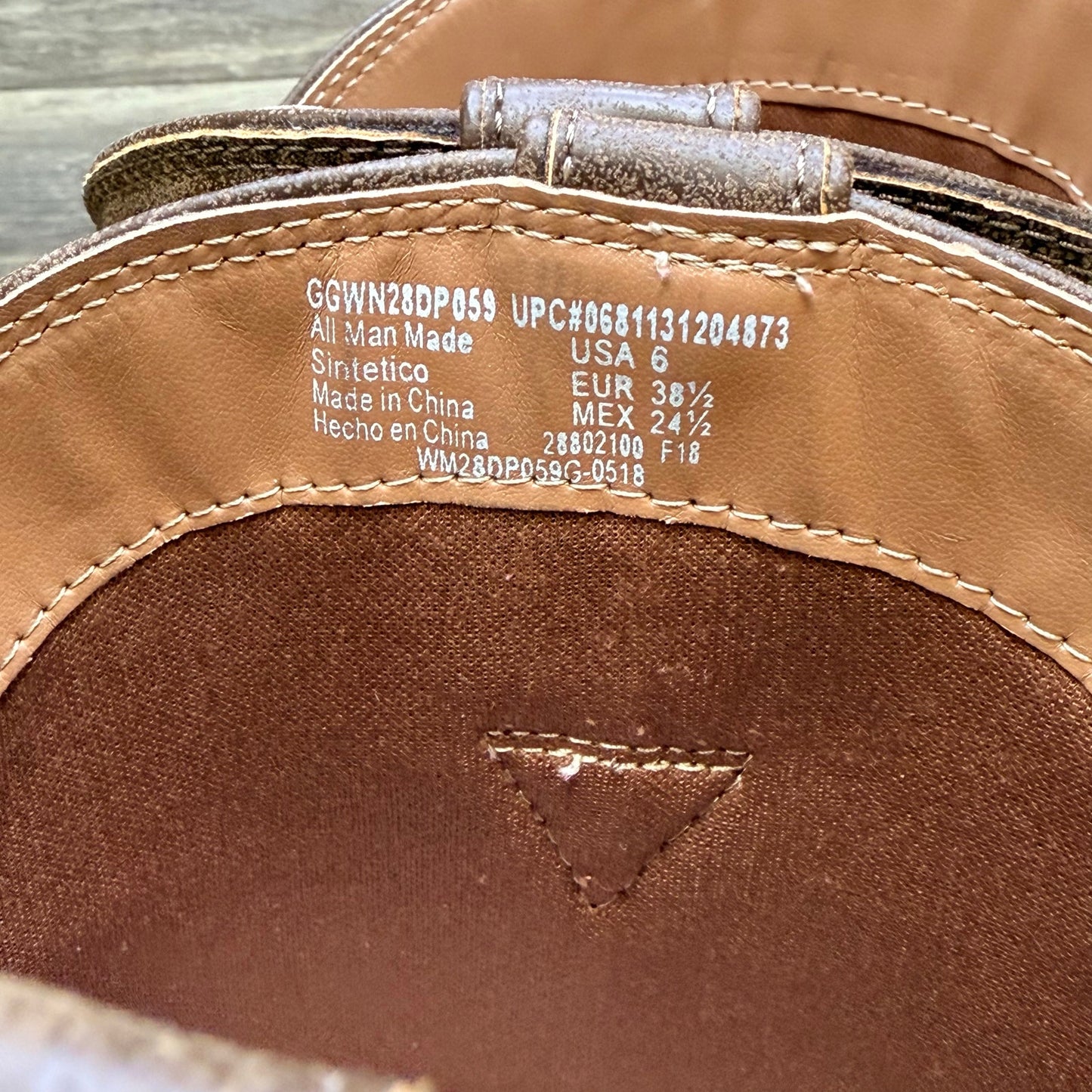 Wonder Nation Youth - Size 6 - Brown Faux Cowboy Boots 28DP059