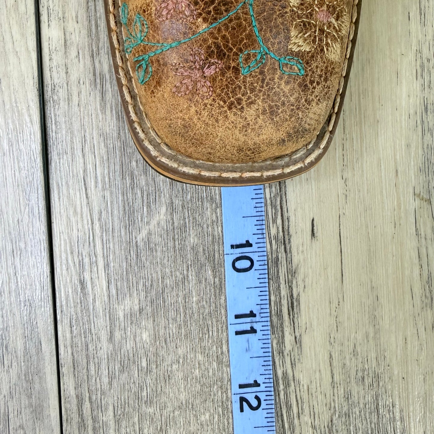 Smoky Mountain Youth - Size 13R - Tan/Blue Floral Square Toe Cowboy Boors 3841C