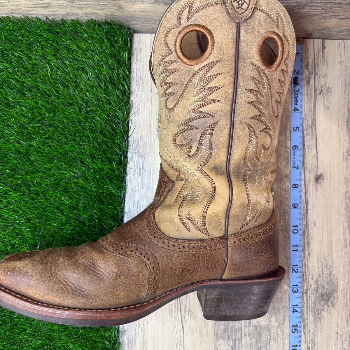 Ariat Men - Size 10.5EE - Two Tone Brown Square Toe Cowboy Boots 10002230