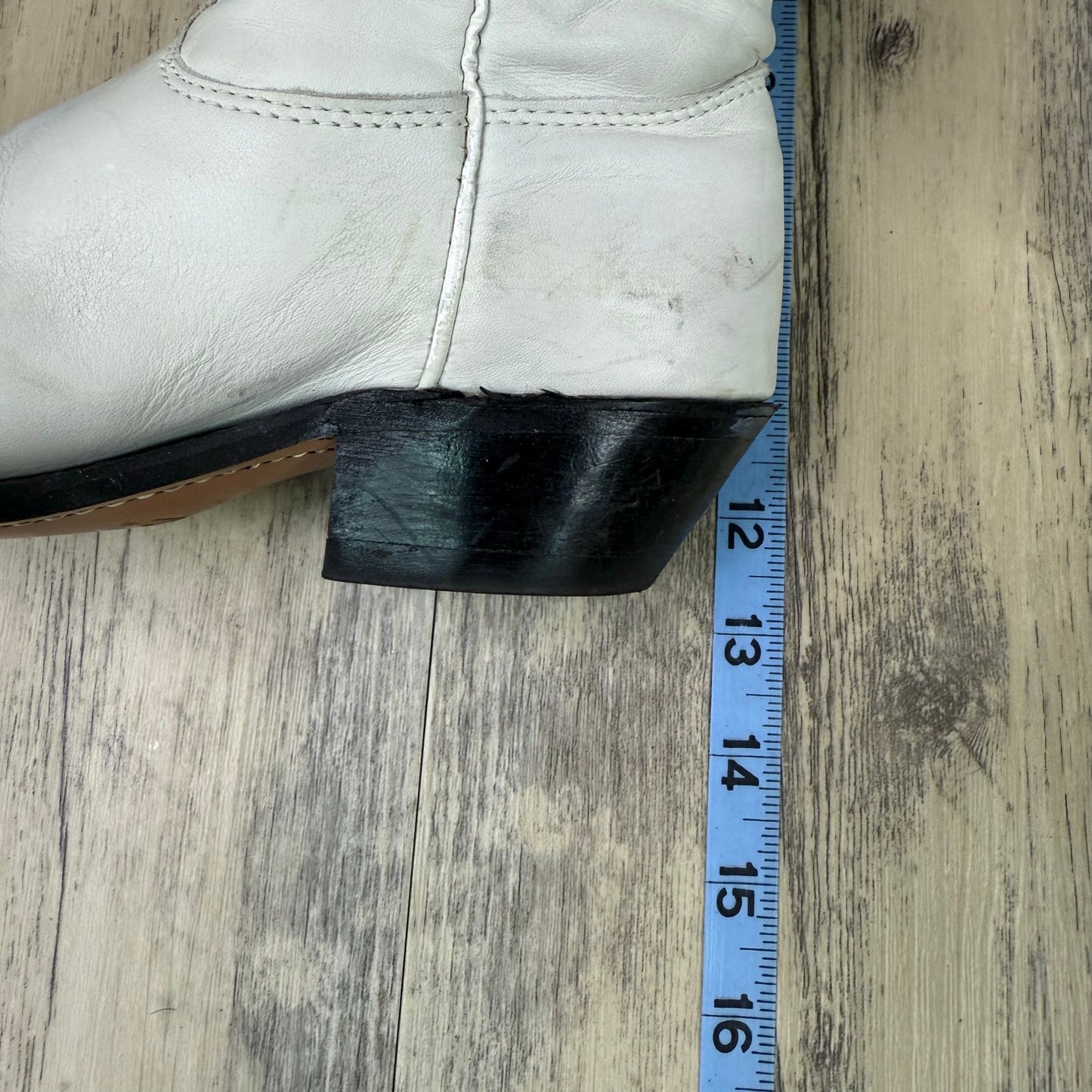 Capezio Women - Size 5M - Vintage White Fringe Toe Plate Cowboy Boots L699