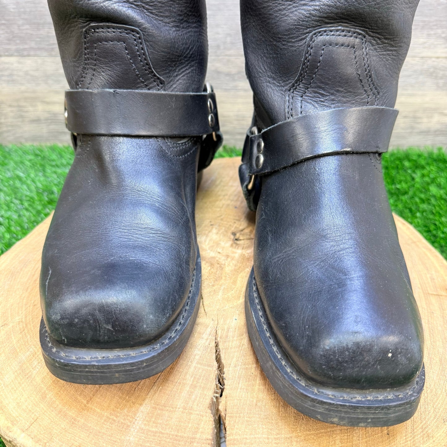 Rhino Men - Size 9M - Black Premium Square Toe Harness Boots P9HR1