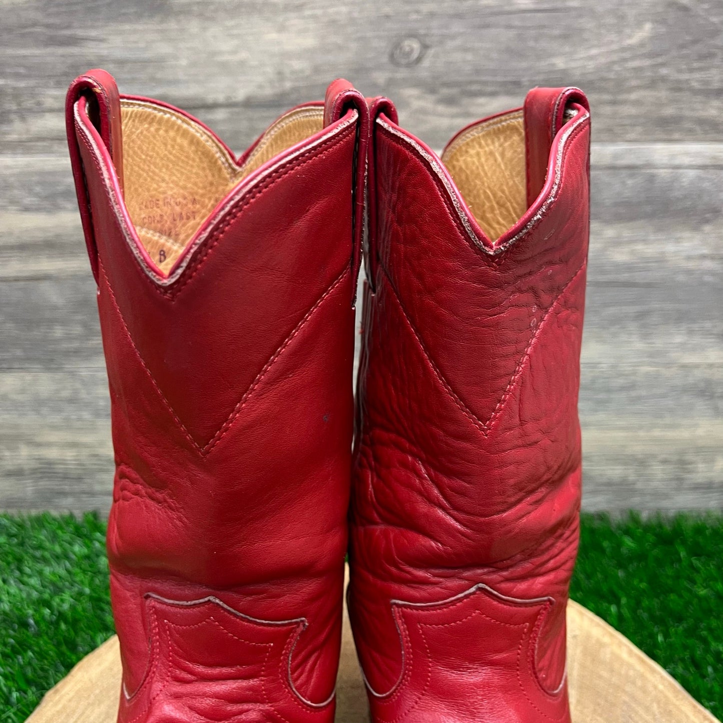 Justin Women - Size 5B - Vintage Red Ropers Cowboy Boots Style L3055