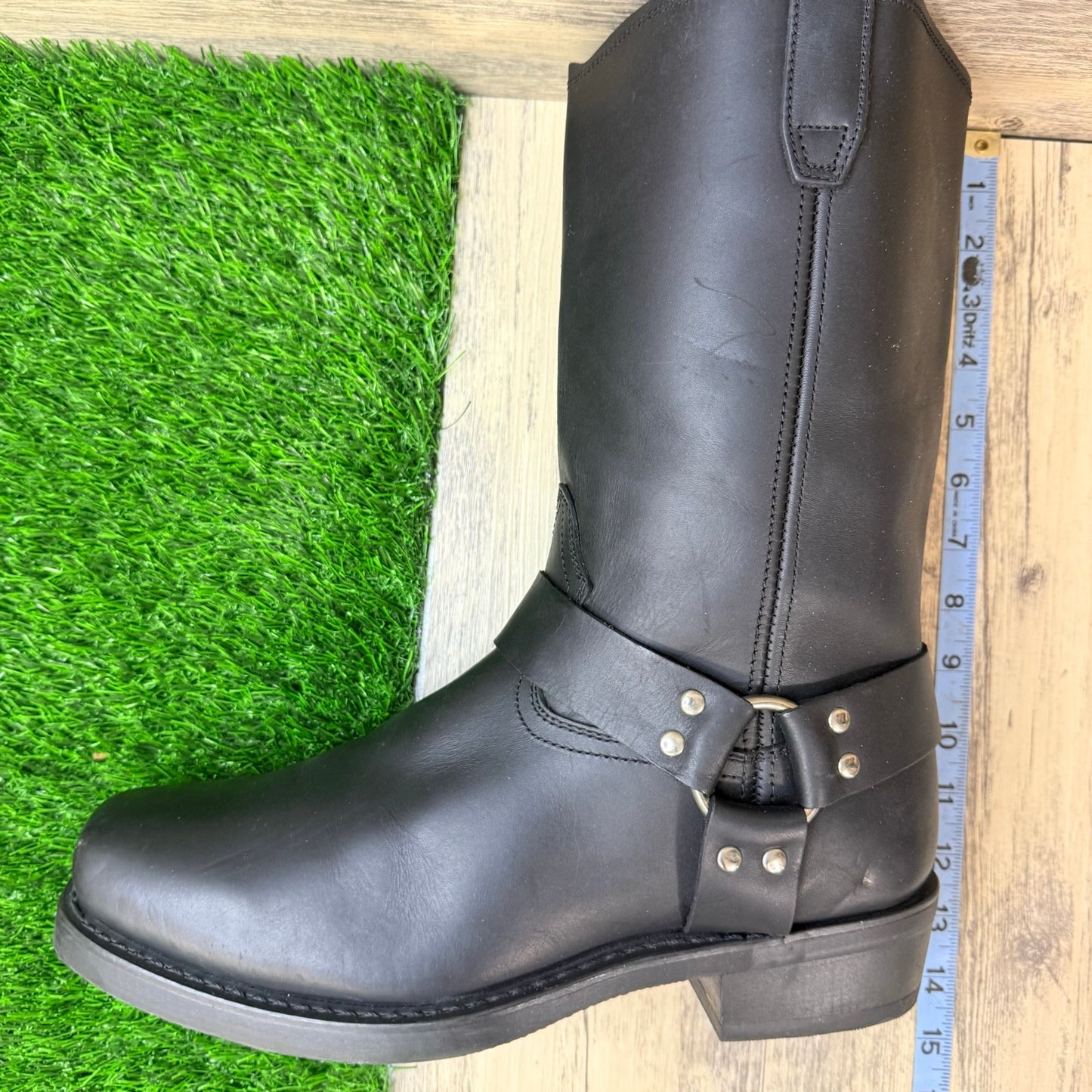 Dingo Men - Size 12EW - Black Square Toe Moto Boots DI19057