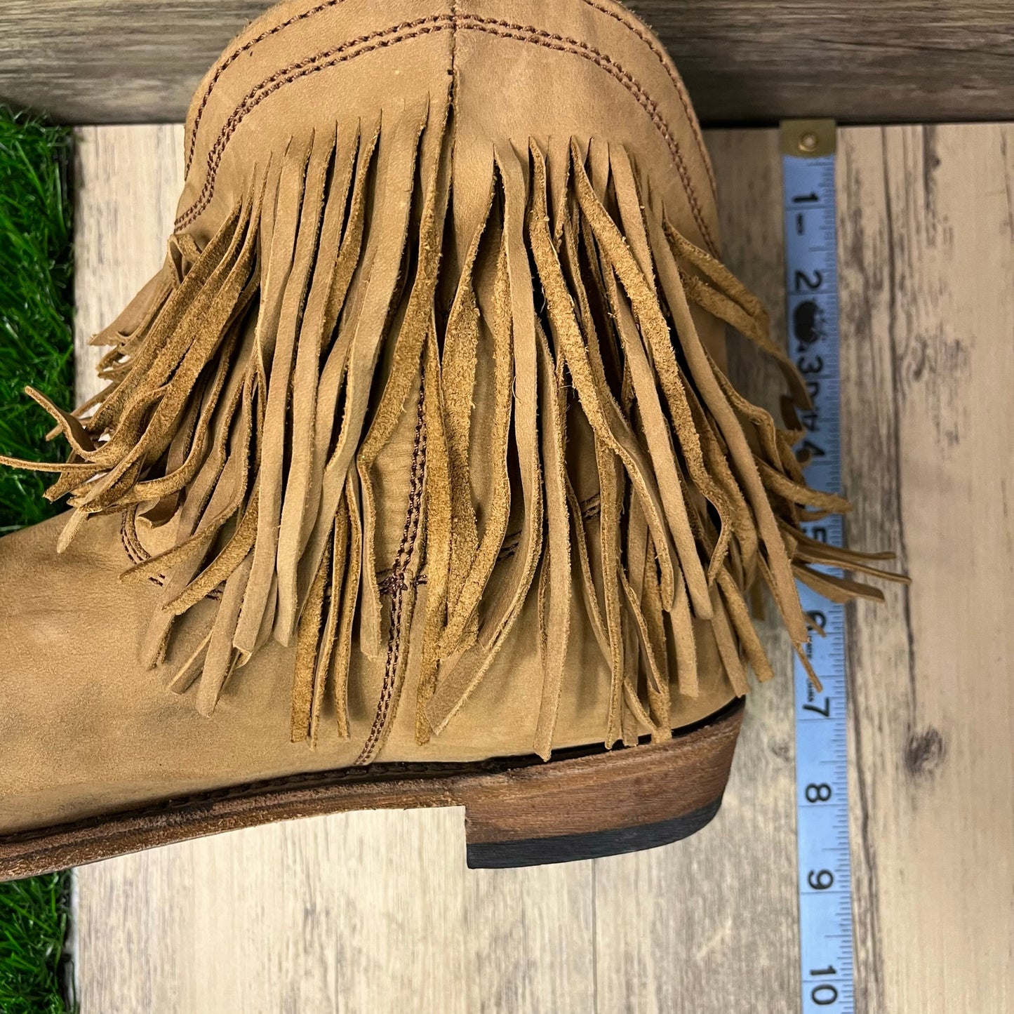 Liberty Black Women - Size 10 - Tan Fringe Ankle Cowboy Boots Style LB711312