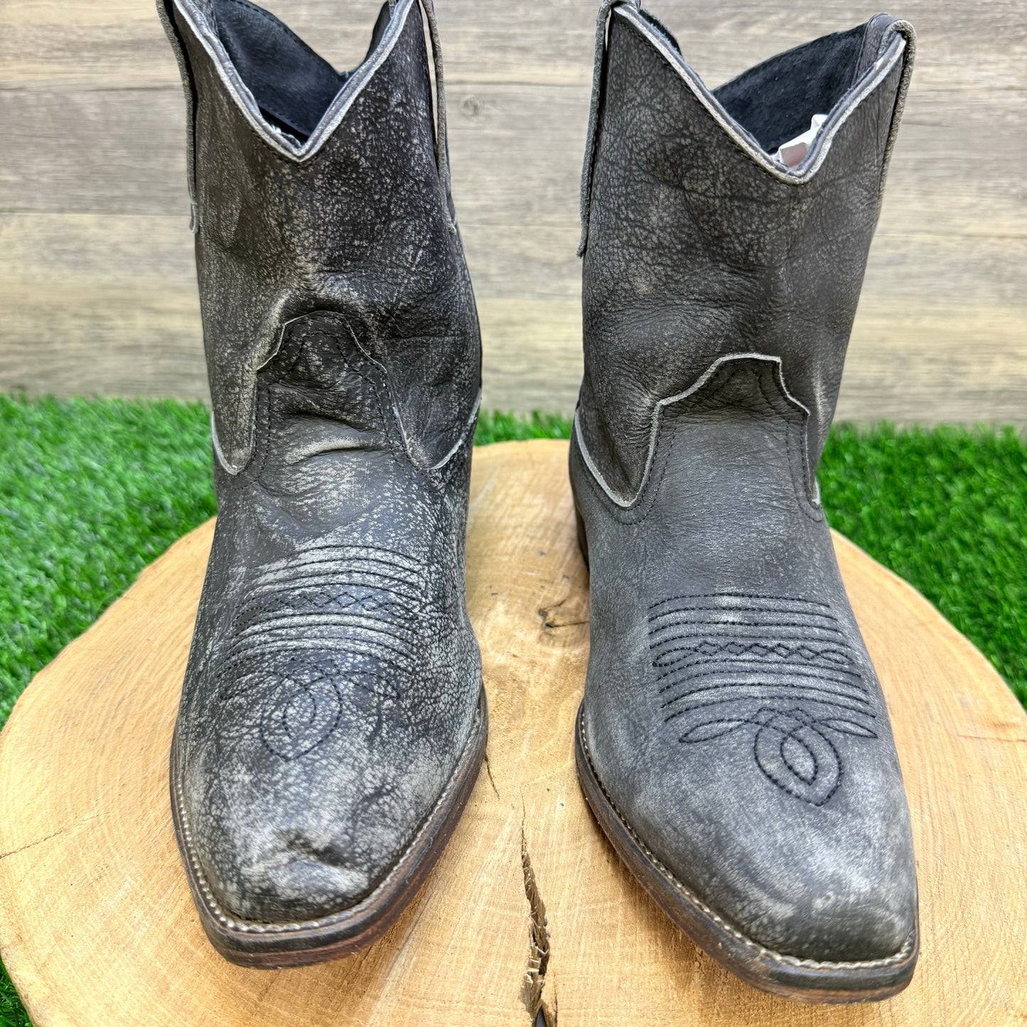 Roper Women - Size 8.5 - Black Distressed Ankle Boots