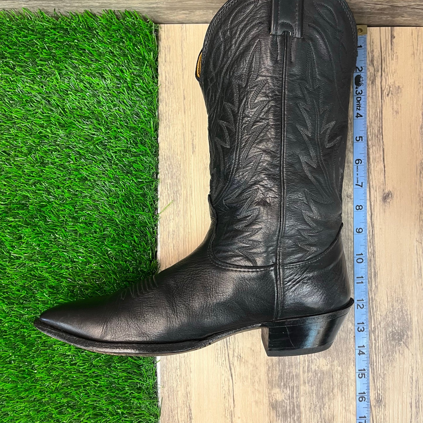 Nocona Men - Size 9EE - Black Soft Leather Cowboy Boots Style 66140