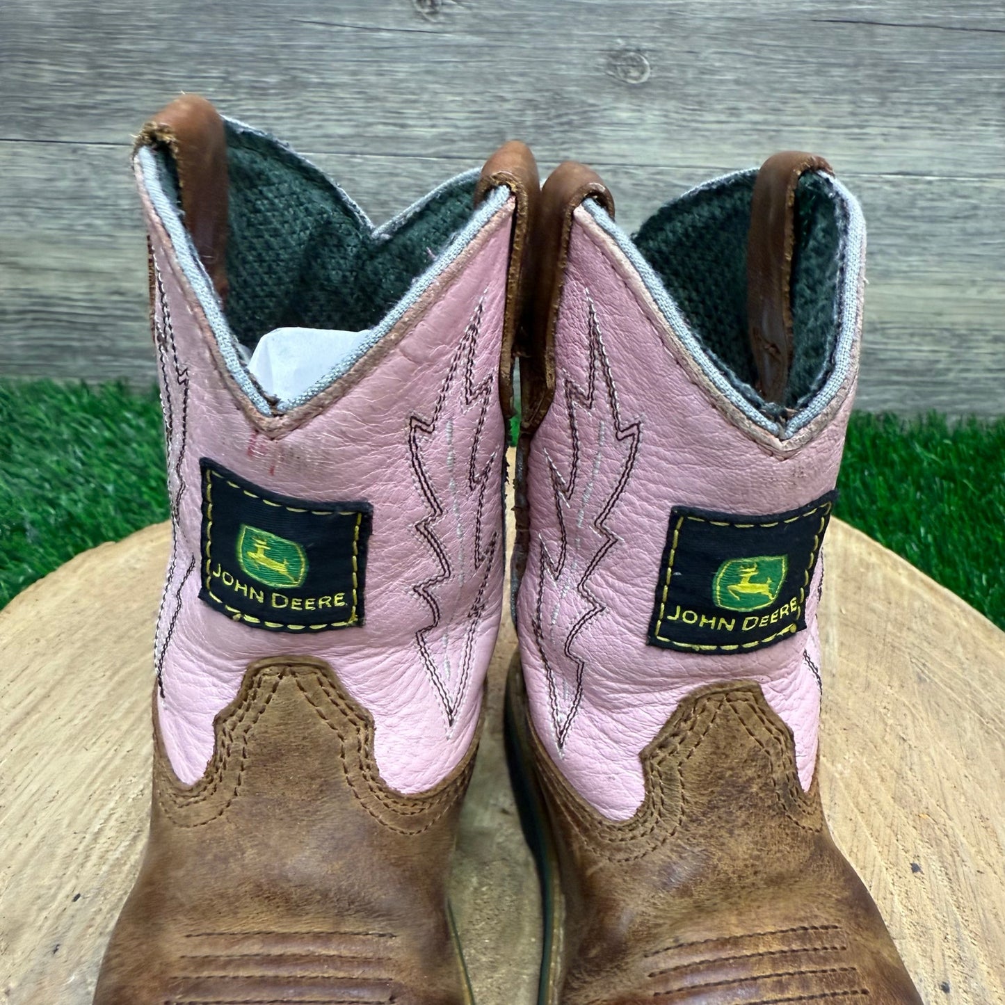 John Deere Youth - Size 6M - Pink/Brown Cowboy Boots