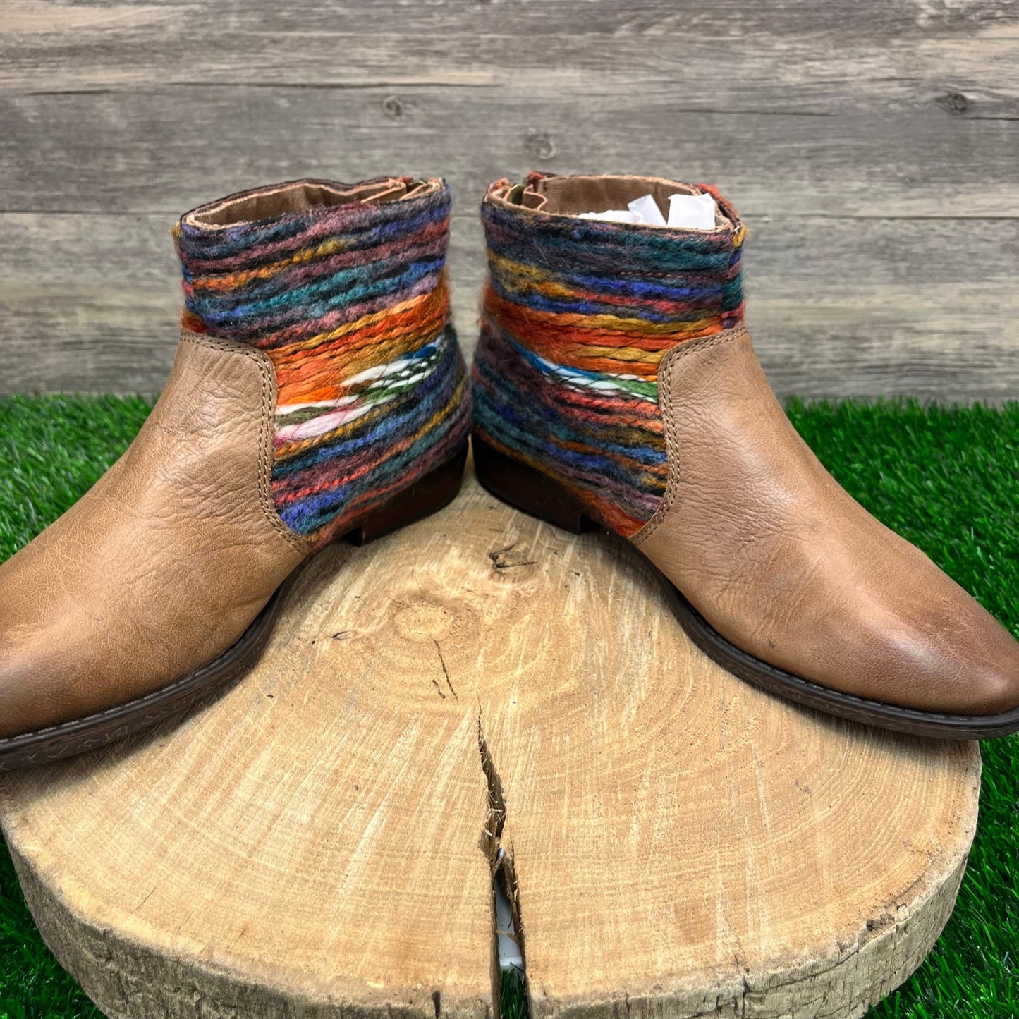 OTBT Women - Size 9 - Tan/Multi Tapestry Ankle Boots