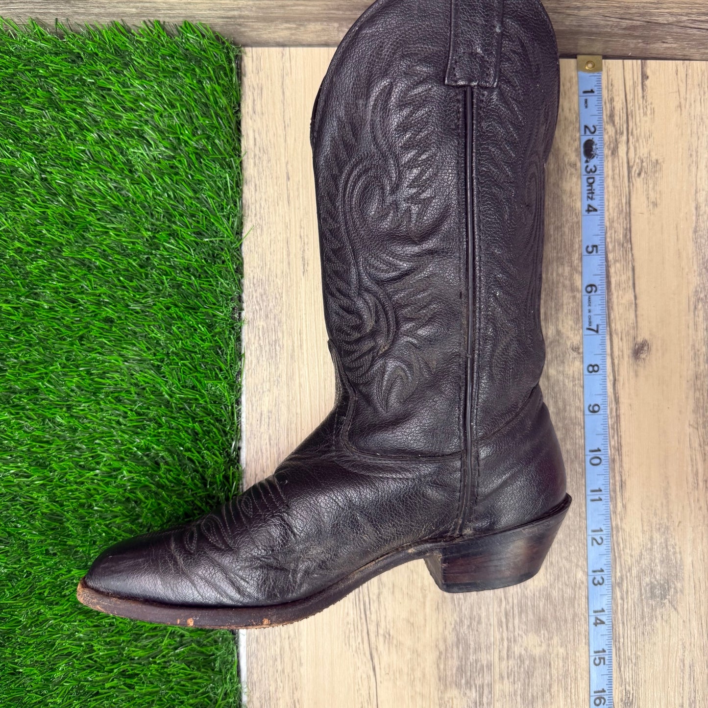J. Chisholm Women - Size 7M - Vintage Black Cowboy Boots Style 54275