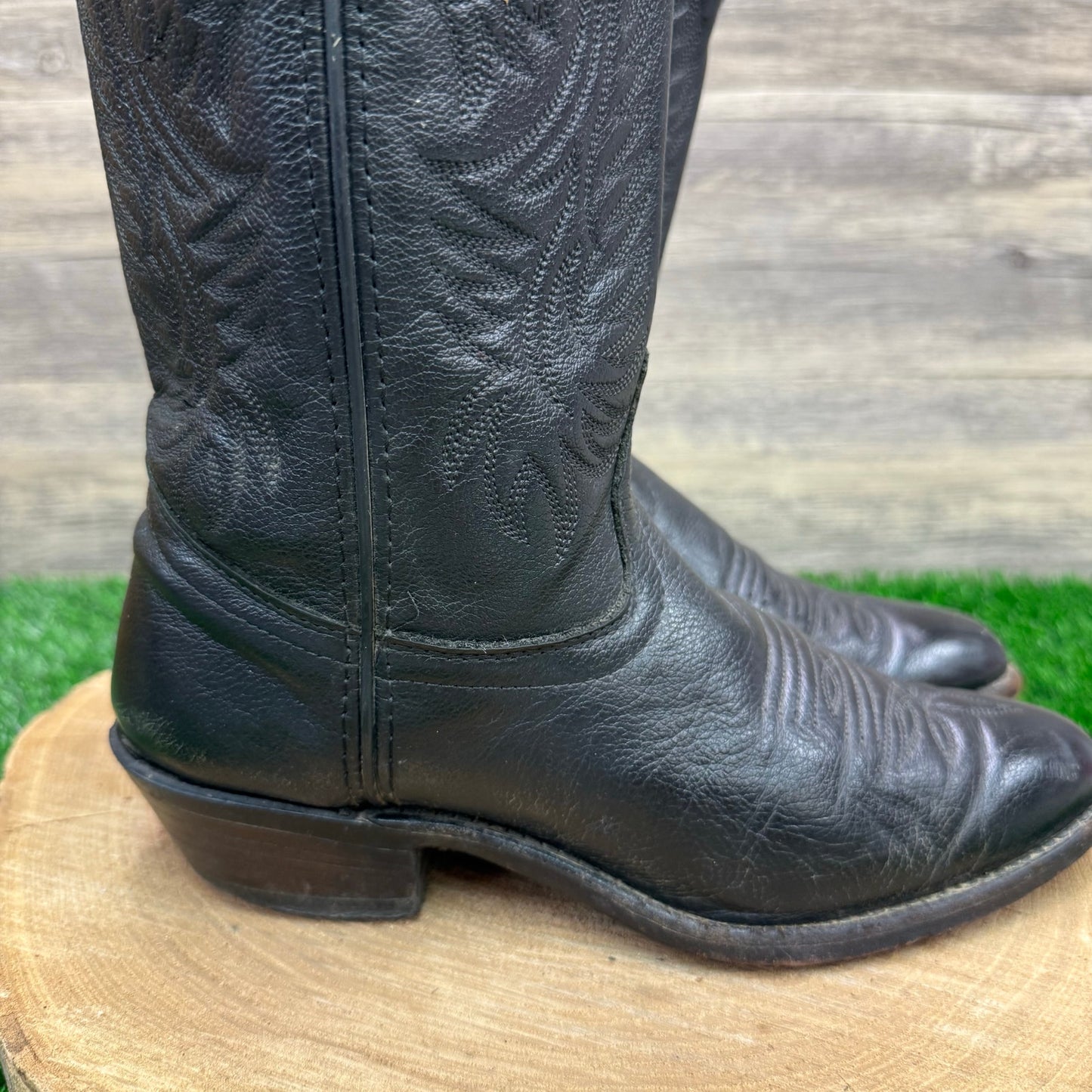 J. Chisholm Women - Size 7M - Vintage Black Cowboy Boots Style 54275