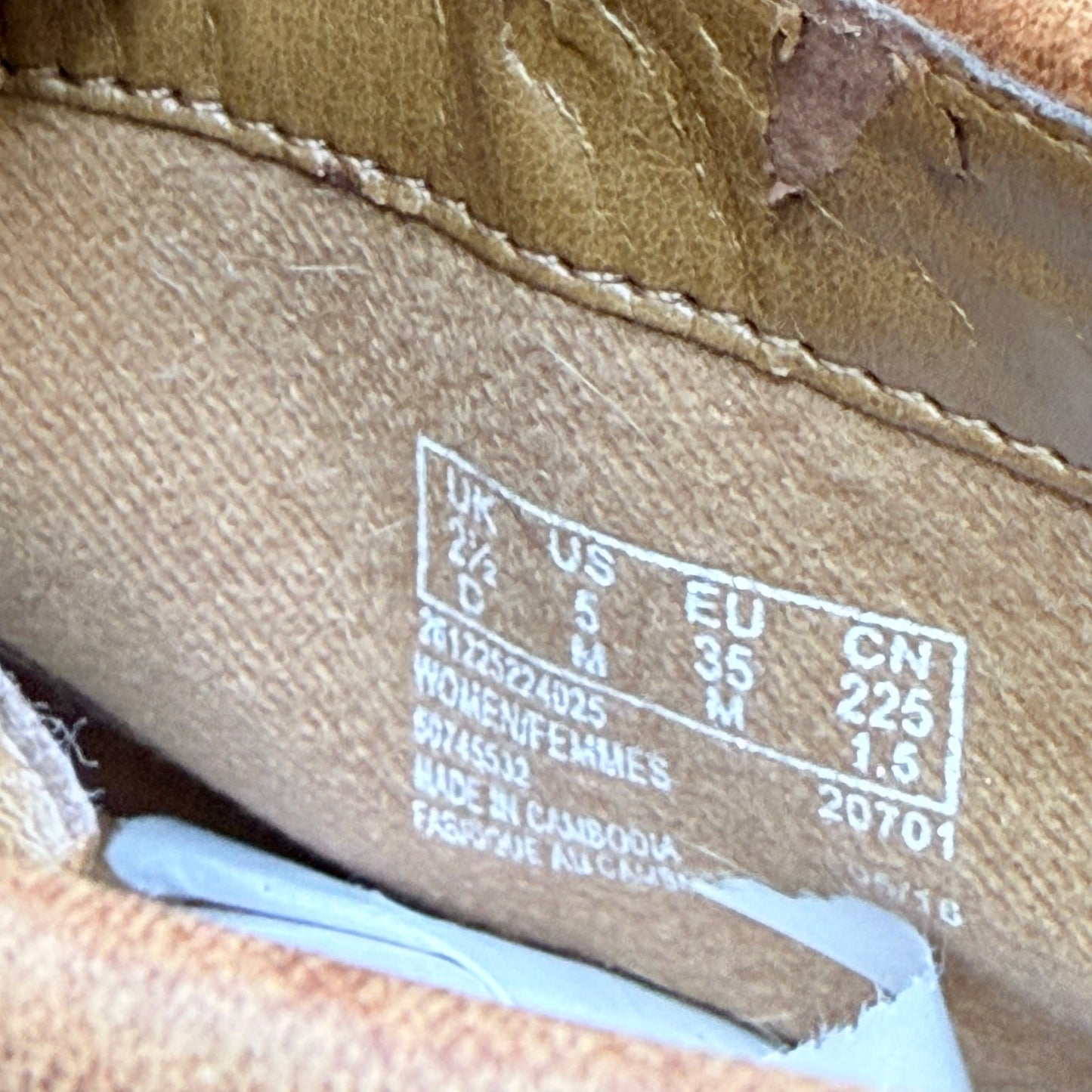 Clarks Women - Size 5M - Tan Ankle Strappy Zipper Boots