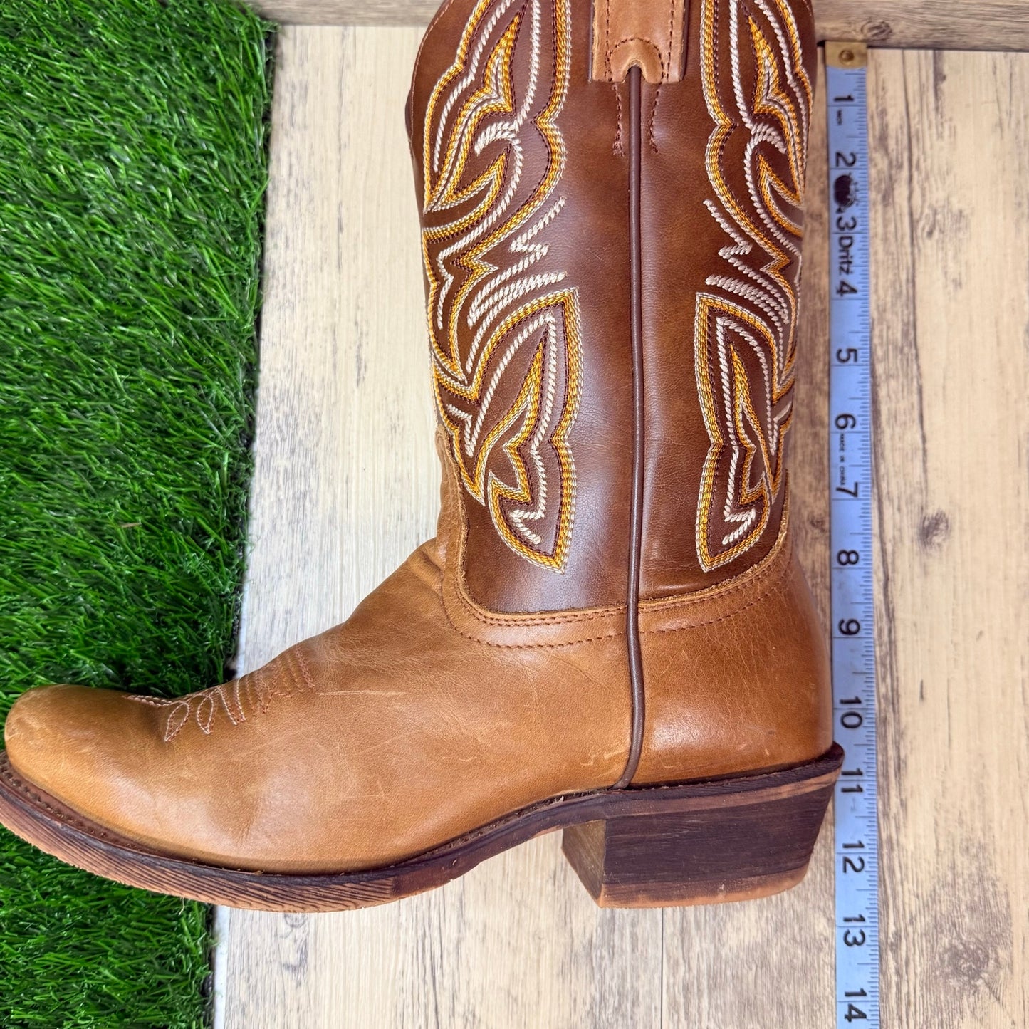 Nocona Women - Size 7.5B - Antiqued Brown Square Cowboy Boots NL7041
