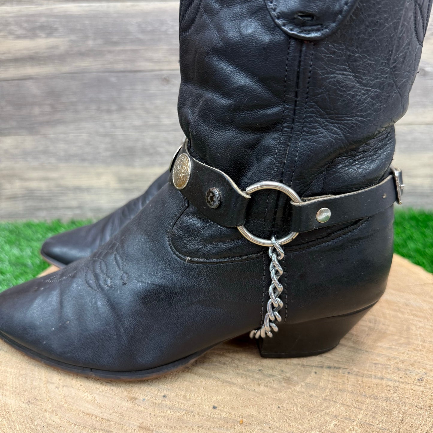 Laredo Women - Size 7M - Vintage Black Harness Cowboy Boots Style 47245