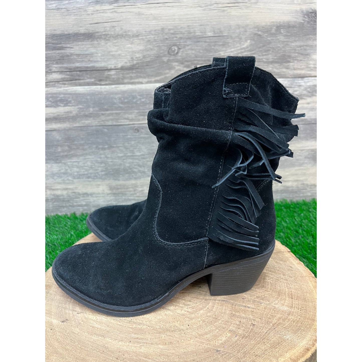 Limelight Women - Size 9 - Black Fringe Suede Boots Style Shania