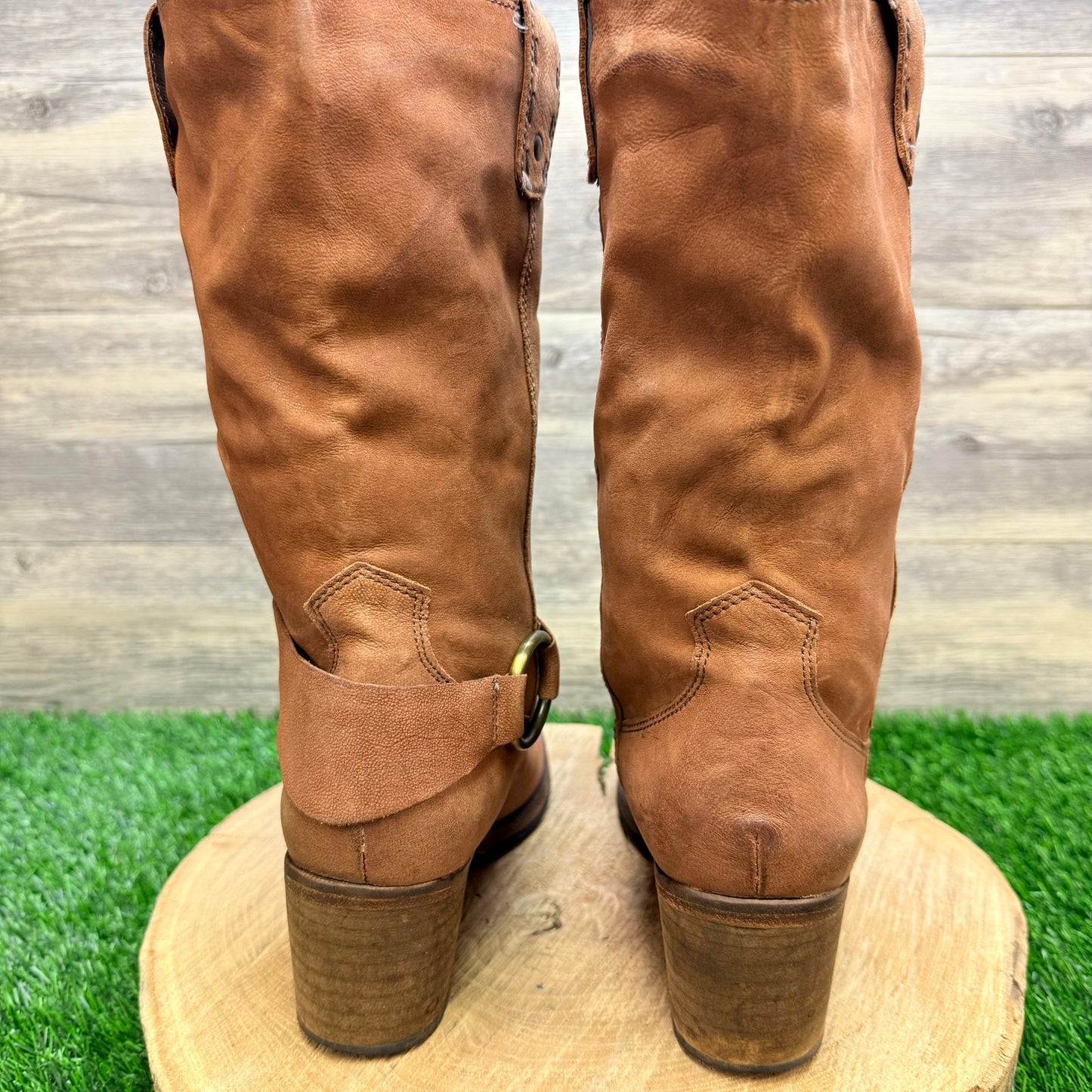 Vero Cuoio Women - Size 8M - Tan Soft Leather Cowboy Boots 50952