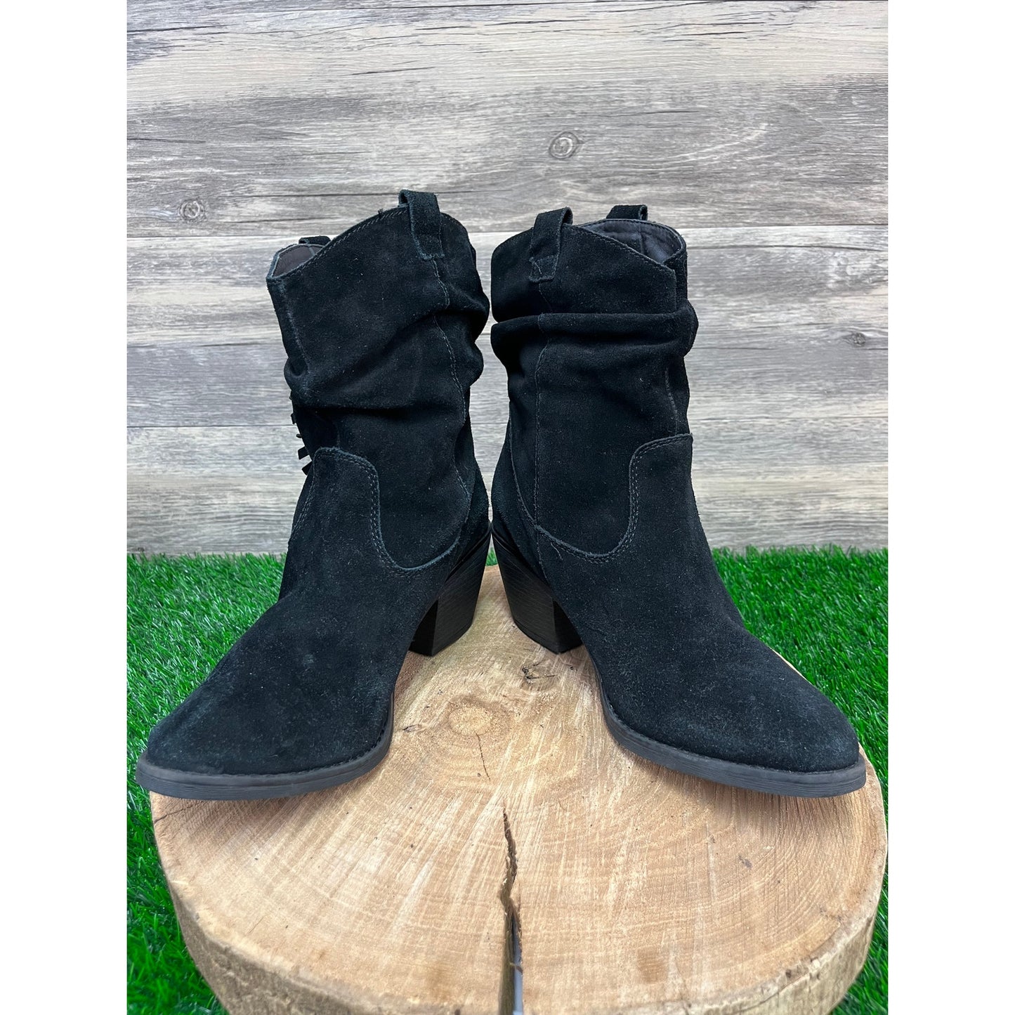 Limelight Women - Size 9 - Black Fringe Suede Boots Style Shania