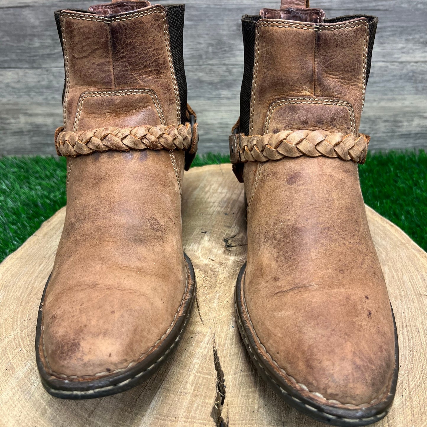 Born Women - Size 8 - Tan Harness Ankle Boots
