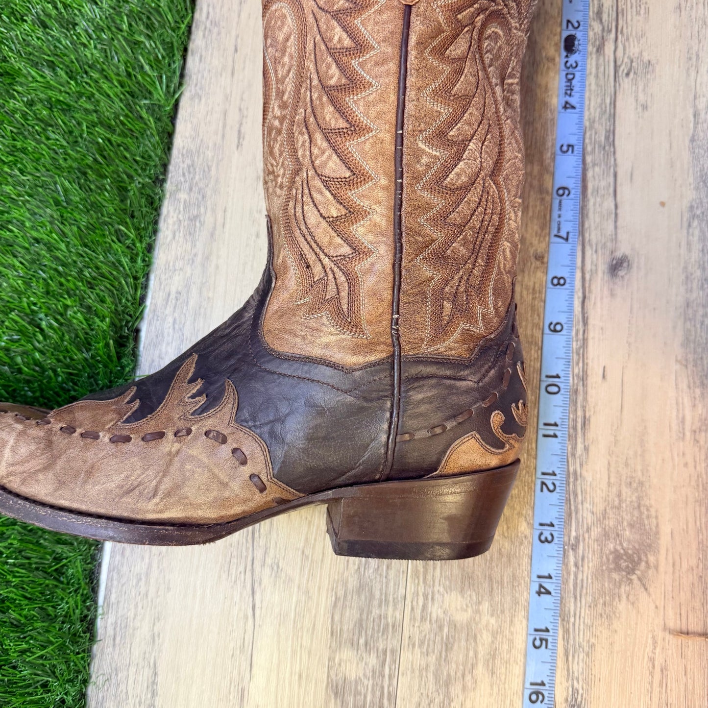 Dan Post Men - Size 7.5D - Black/Brown Lucky Break Cowboy Boots DP2249