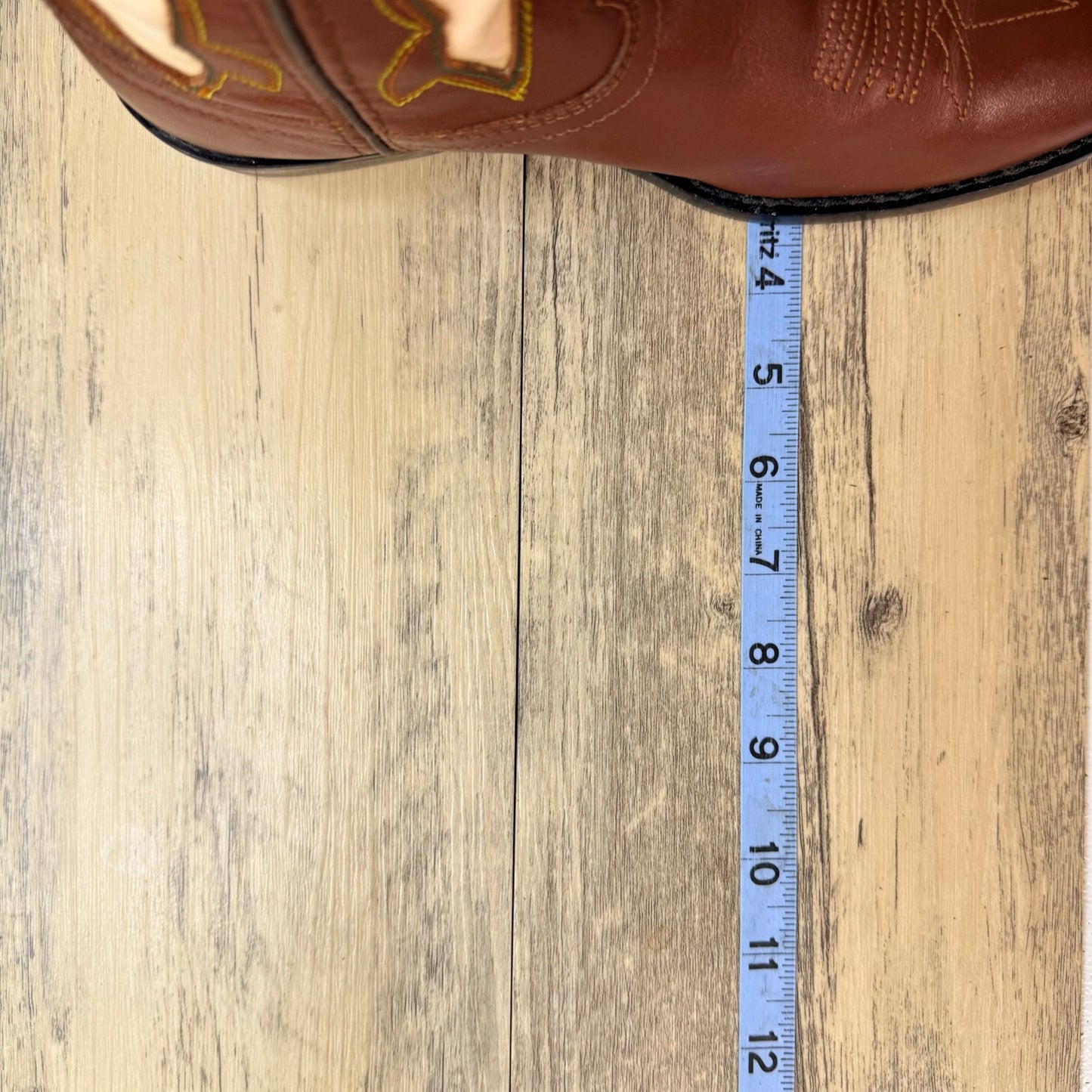 Justin Youth - Size 4D - Brown / White Inlay Cowboy Boots 6005Y