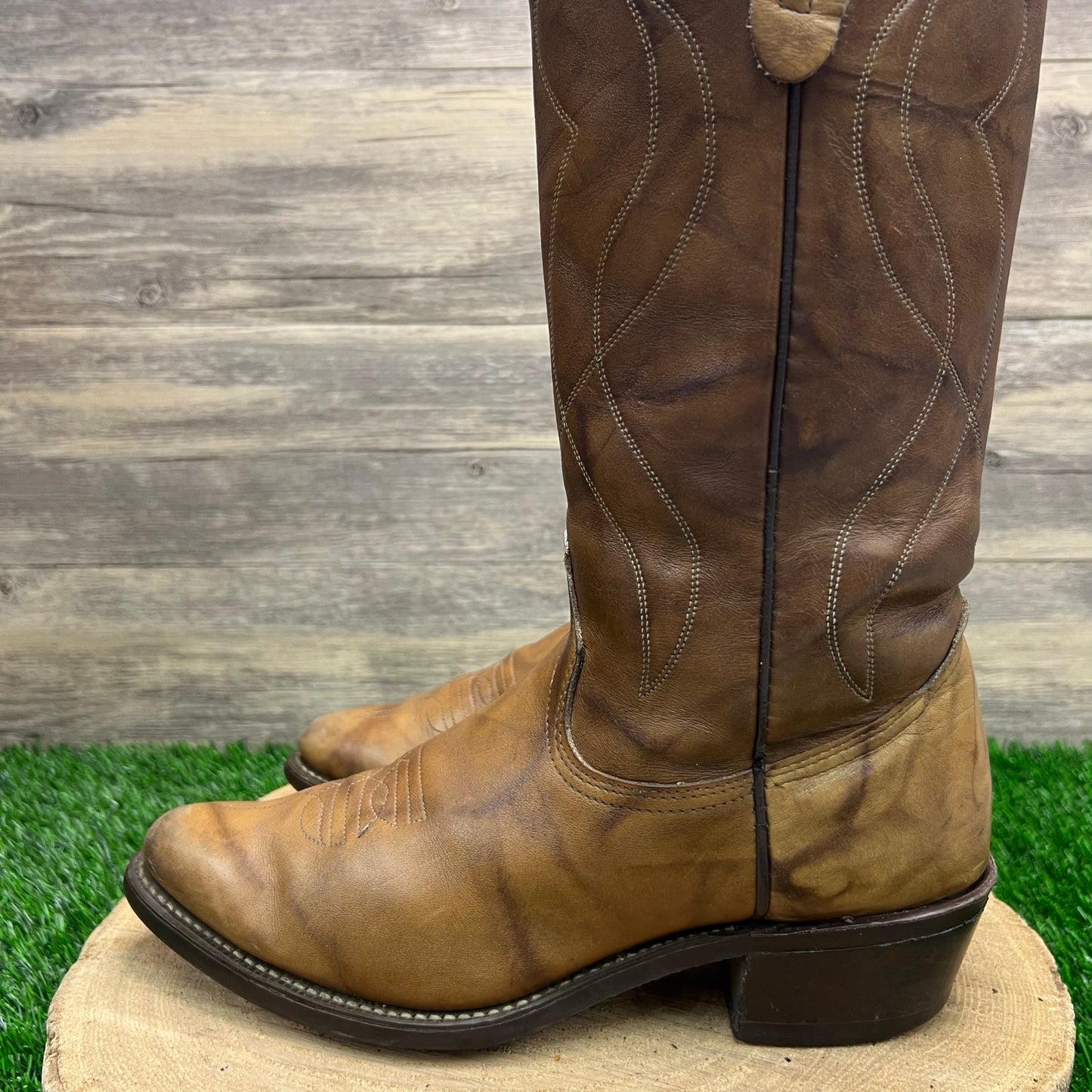 Texas Men - Size 9D - Brown Marbled Cowboy Boots 8011
