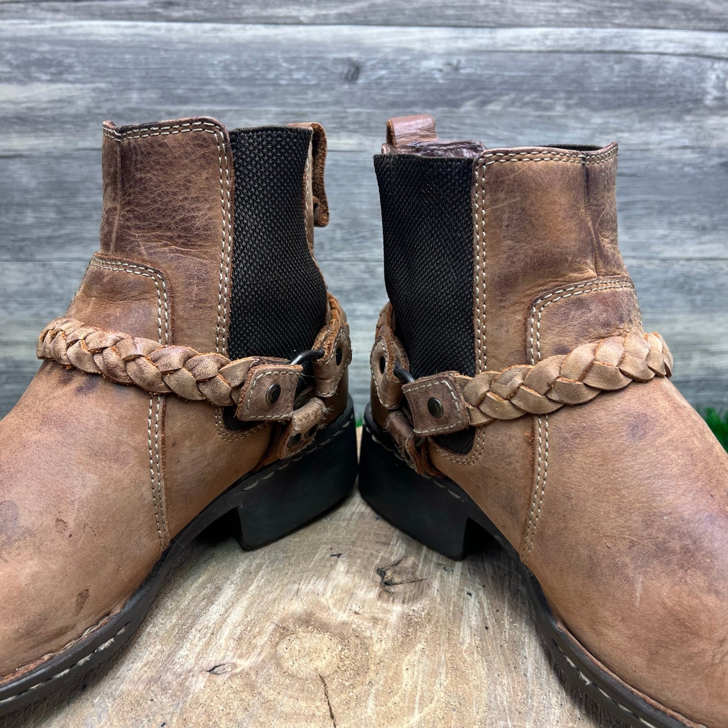 Born Women - Size 8 - Tan Harness Ankle Boots
