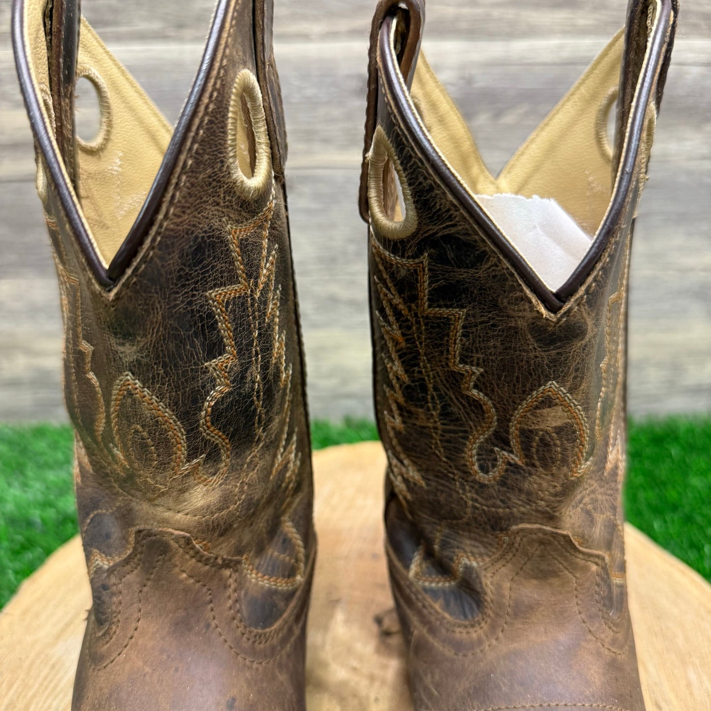 Smoky Mountain Youth - Size 1R - Brown Square Toe Cowboy Boots Style 3662C