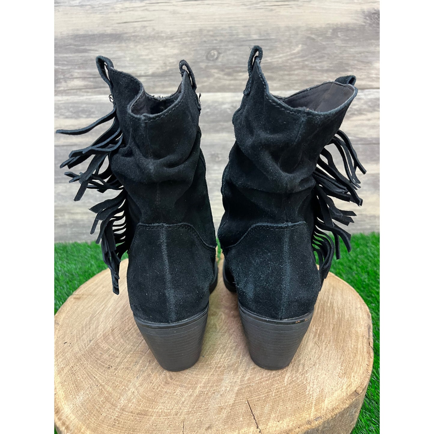 Limelight Women - Size 9 - Black Fringe Suede Boots Style Shania