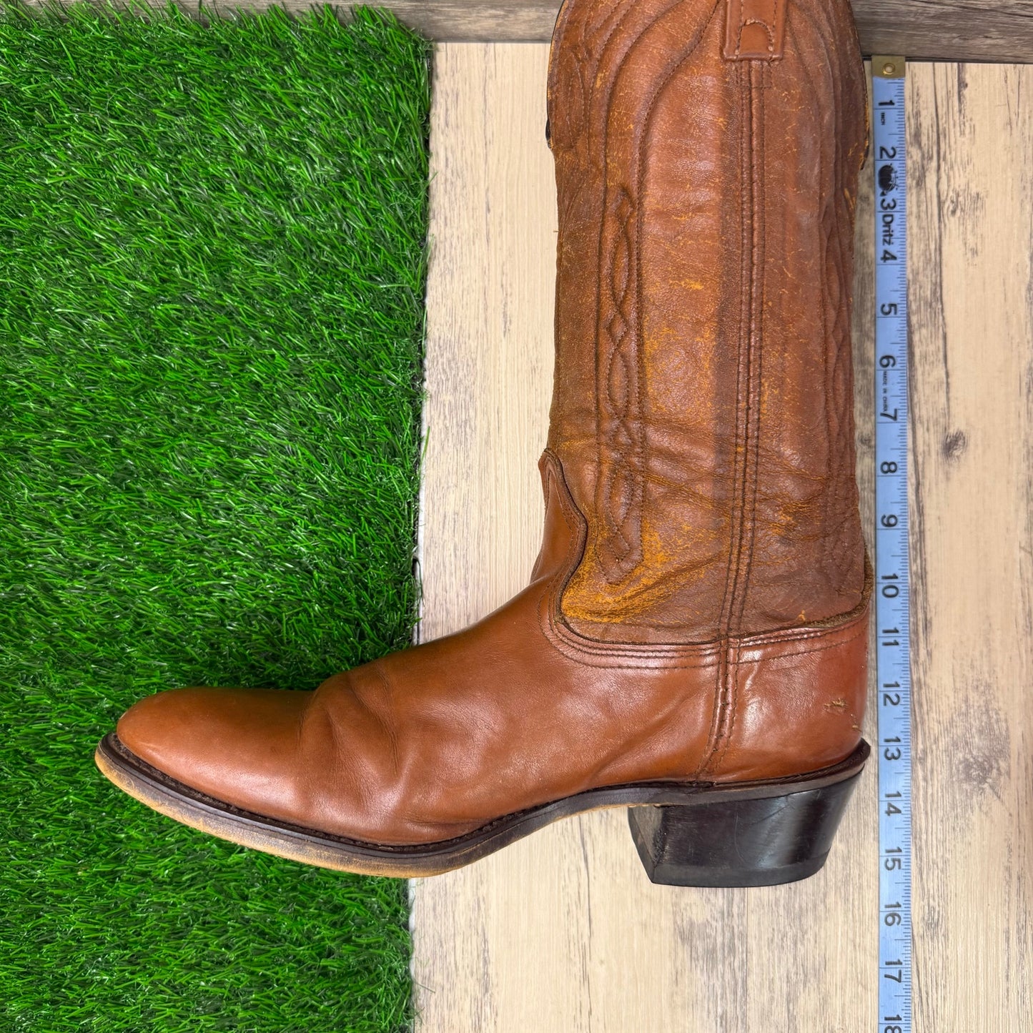 Acme Men - Size 11D - Vintage Brown Cowboy Boots Style 5945