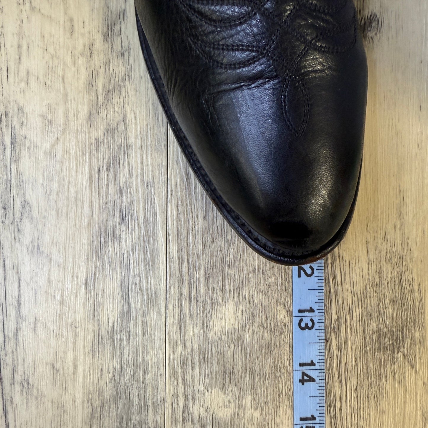 Boulet Men - Size 9.5E - Black Deer Leather Cowboy Boots Style 9502