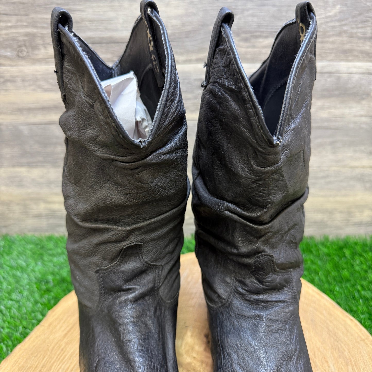 Dingo Women - Size 7M - Vintage Black Slouch Cowboy Boots Style 17310