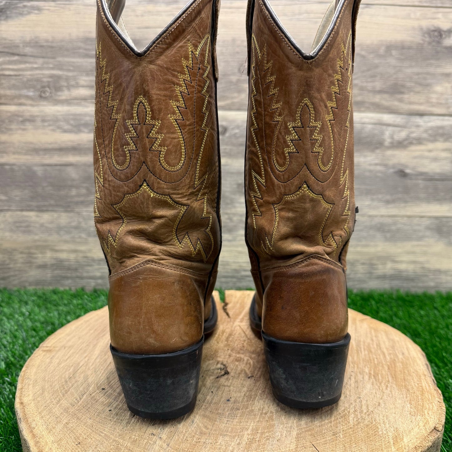 Old West Youth - Size 3.5 - Tan Cowboy Boots CCY1129G
