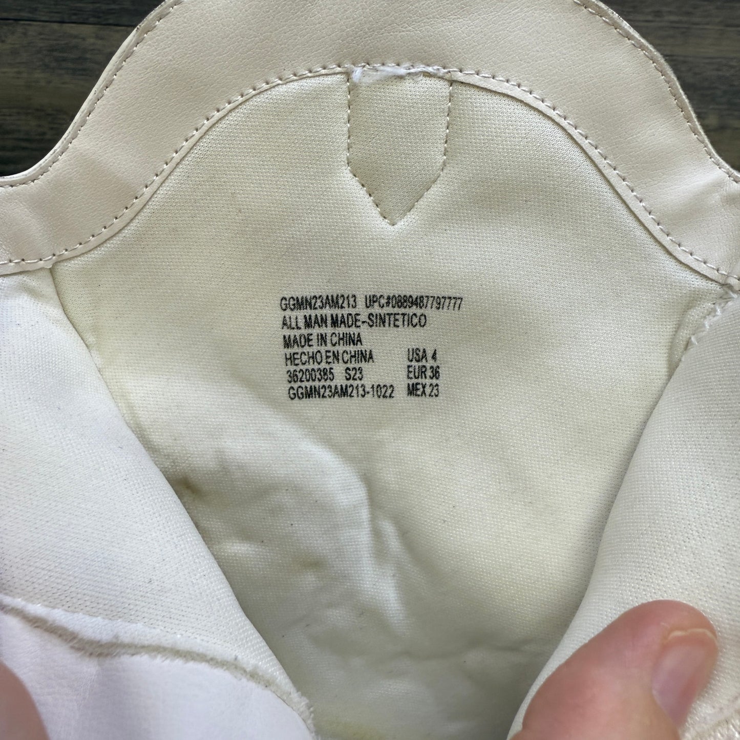 Madden NYC Youth - Size 4 - Cream Ankle Zipper Faux Leather Boots Sintetico