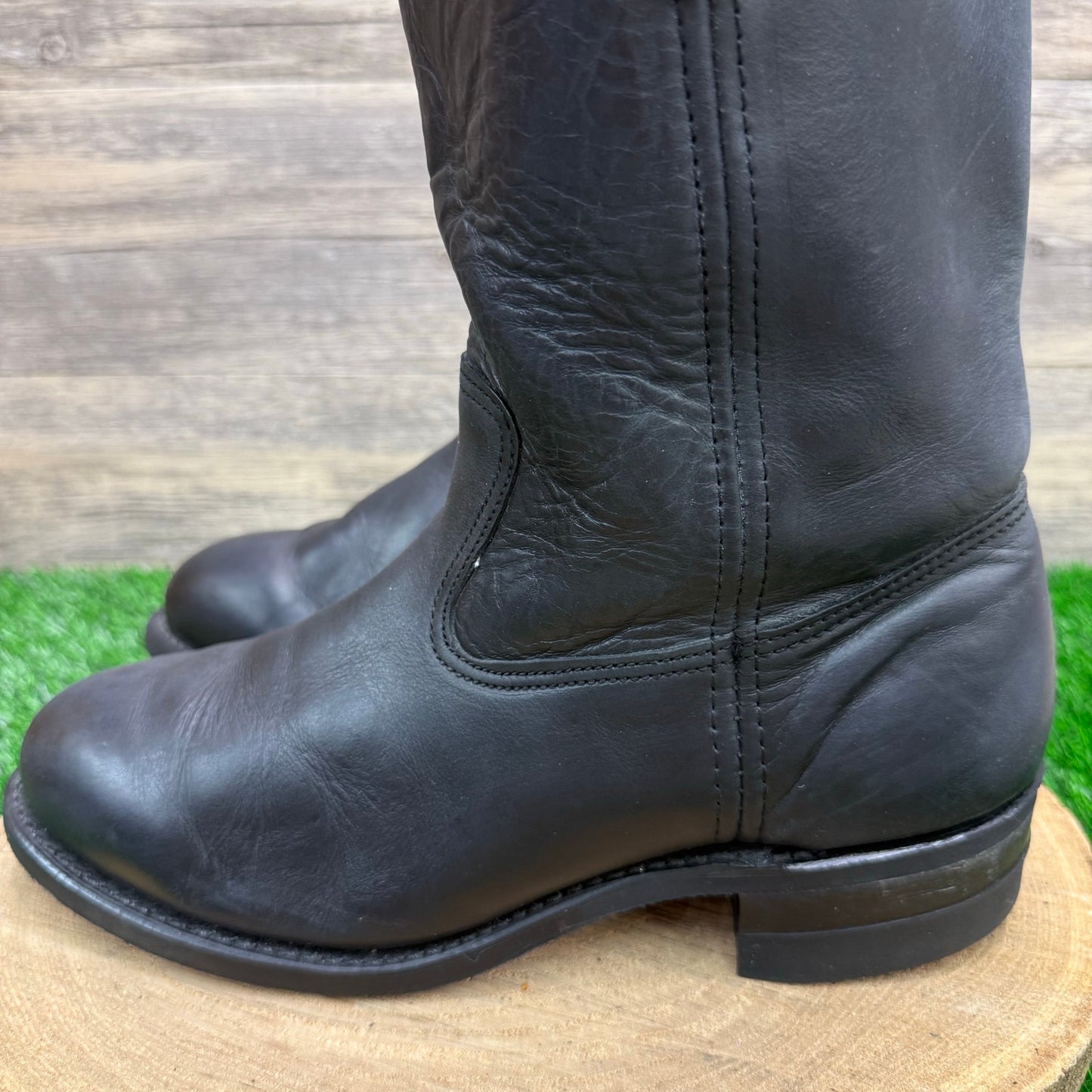 Brahma Men - Size 9.5M - Black Pull On Cowboy Boots Style 531136