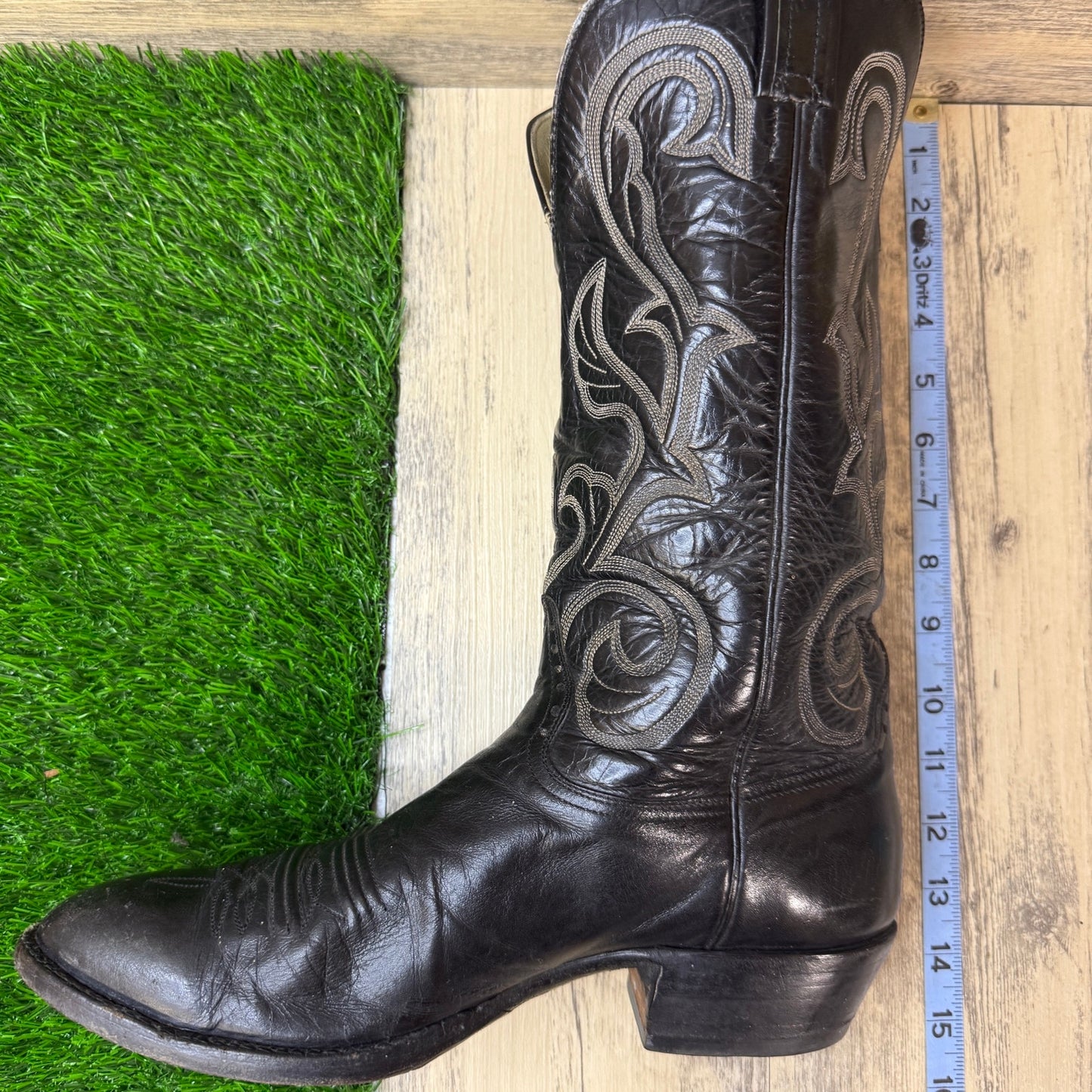 Hondo Boots Men - Size 10D - Vintage Black Western Cowboy Boots Style 90544