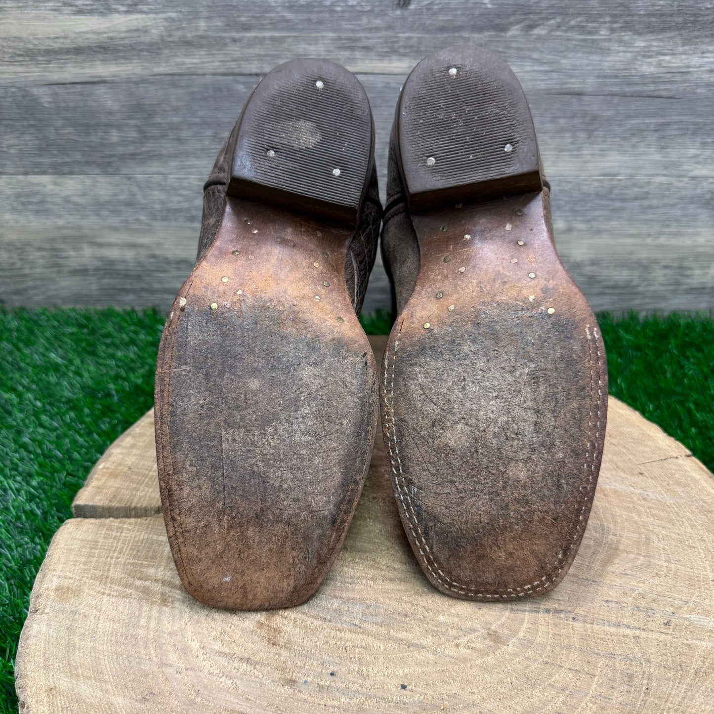 Texas Country Youth - Size 4.5 - Distressed Brown Square Toe Cowboy Boots