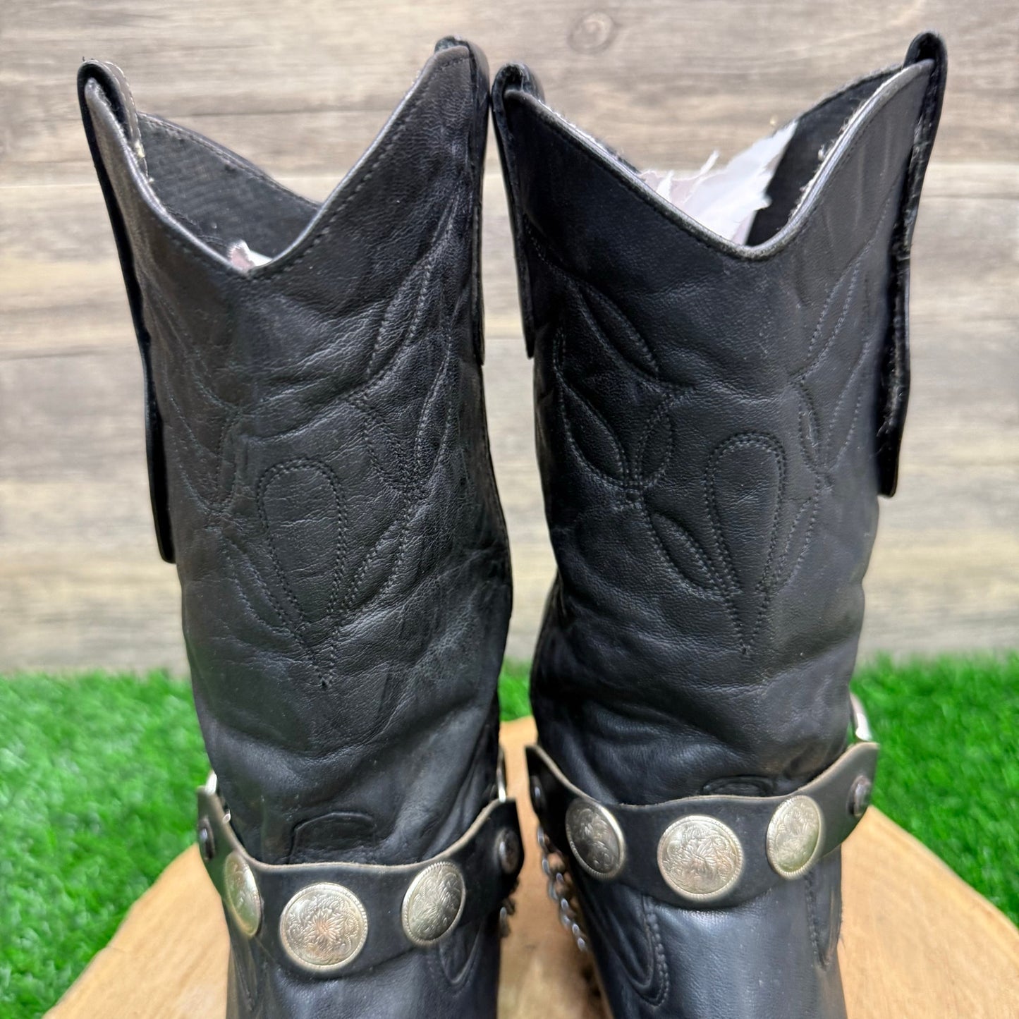 Laredo Women - Size 7M - Vintage Black Harness Cowboy Boots Style 47245