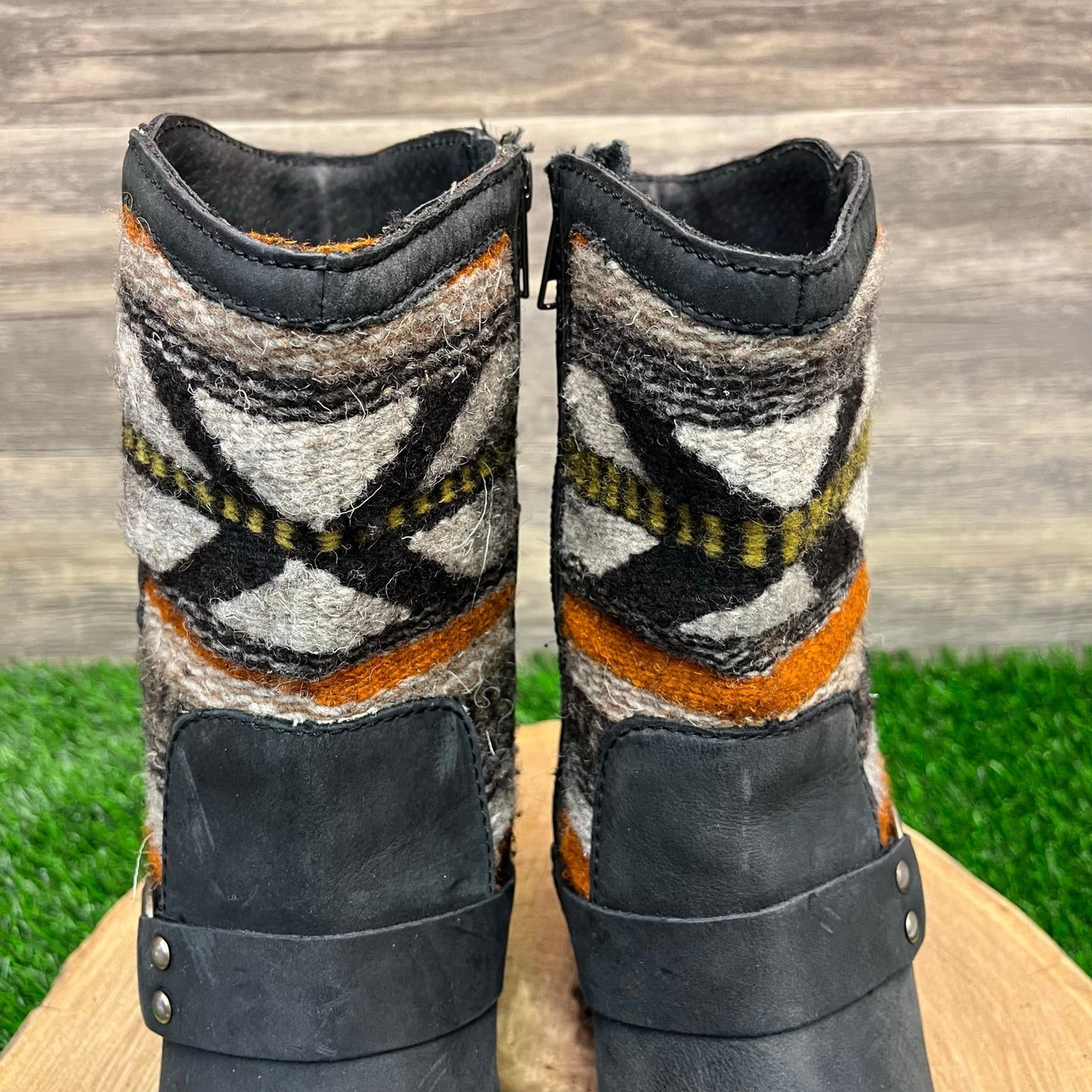 Born Women - Size 8 - Black Southwest Design Harness Ankle Boots 07503