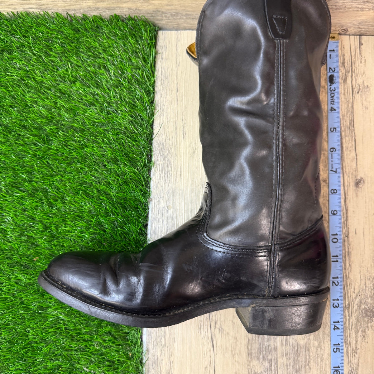 Durango Men - Size 9.5D - Vintage Black Smooth Made in USA Cowboy Boots 9690