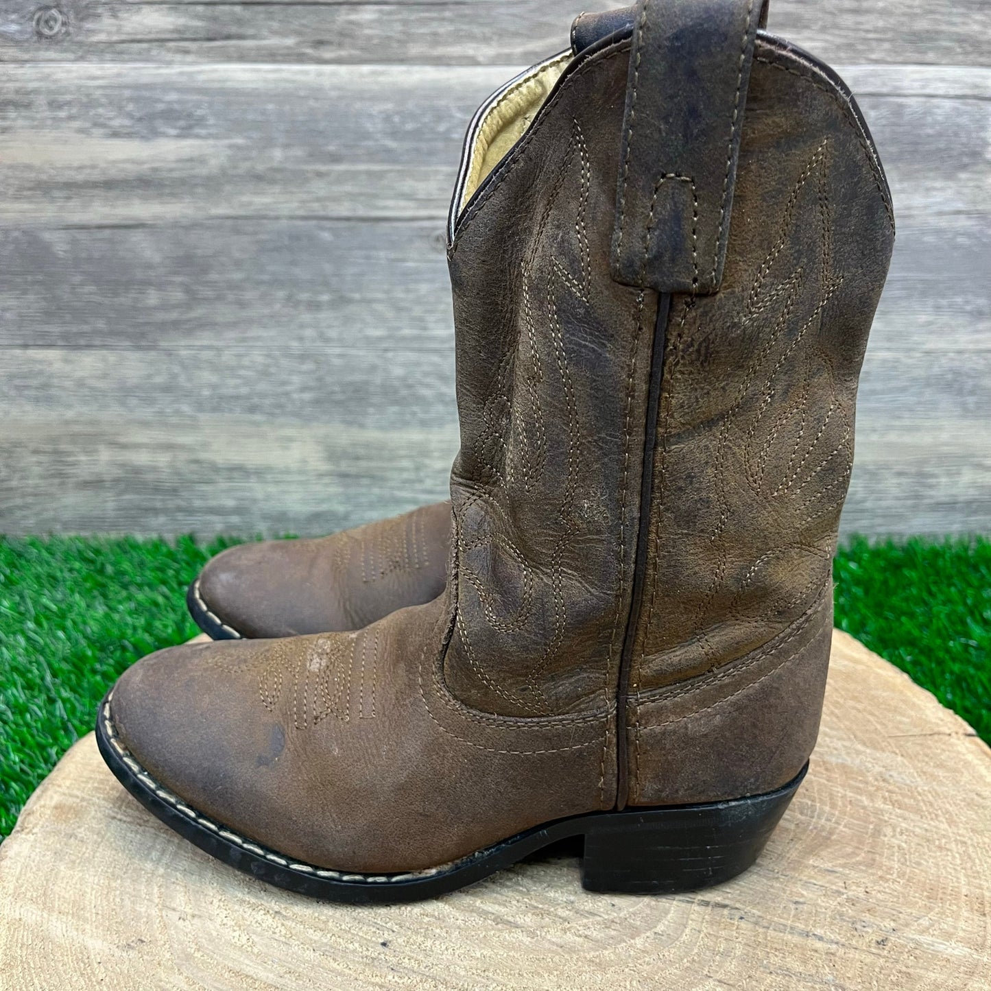 Masterson Youth - Size 1M - Brown Cowboy Boots Style RB2000C