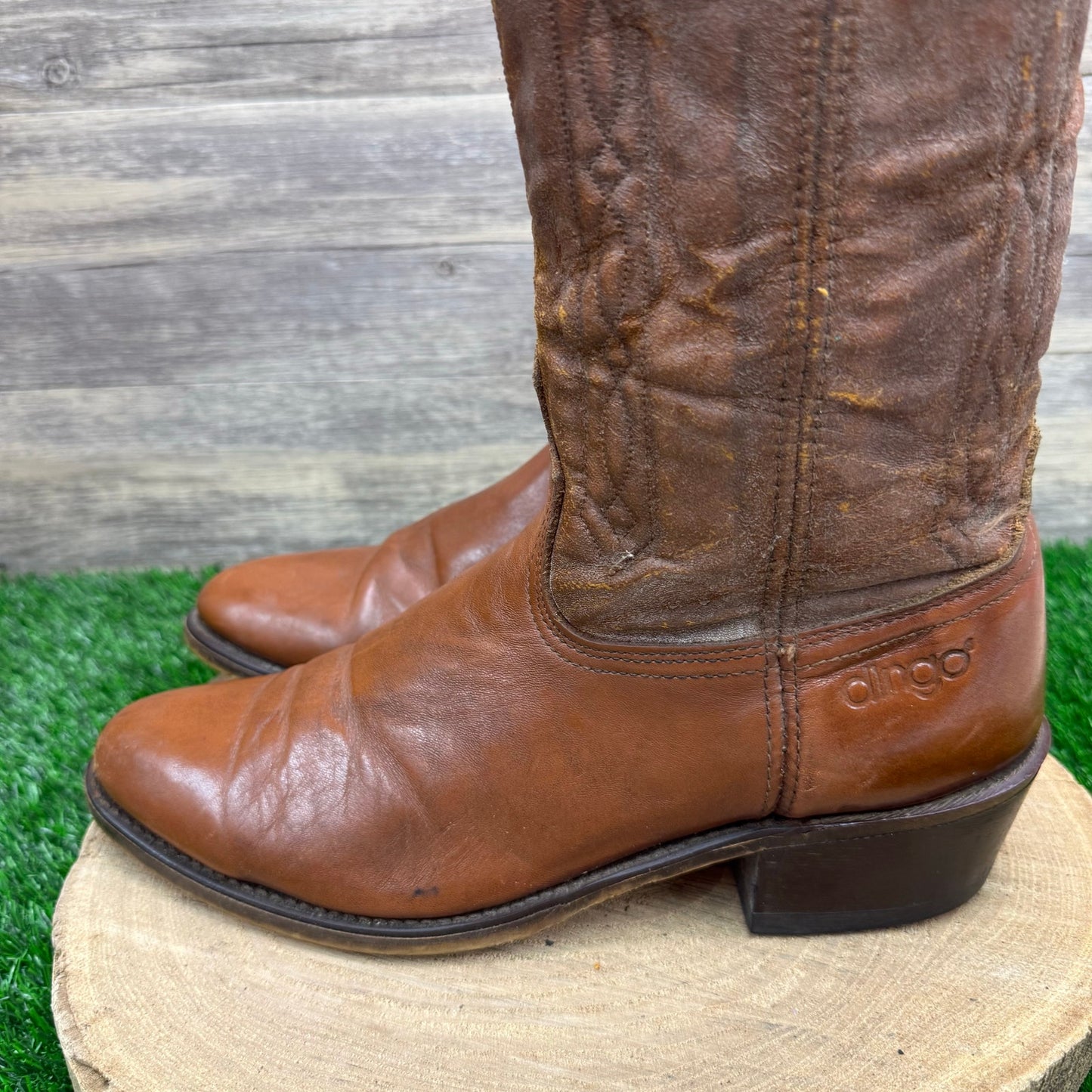 Acme Men - Size 11D - Vintage Brown Cowboy Boots Style 5945