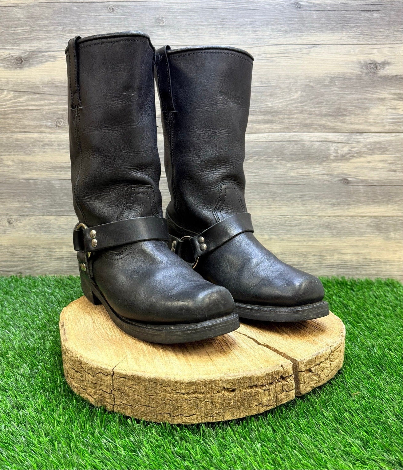 Rhino Men - Size 9M - Black Premium Square Toe Harness Boots P9HR1