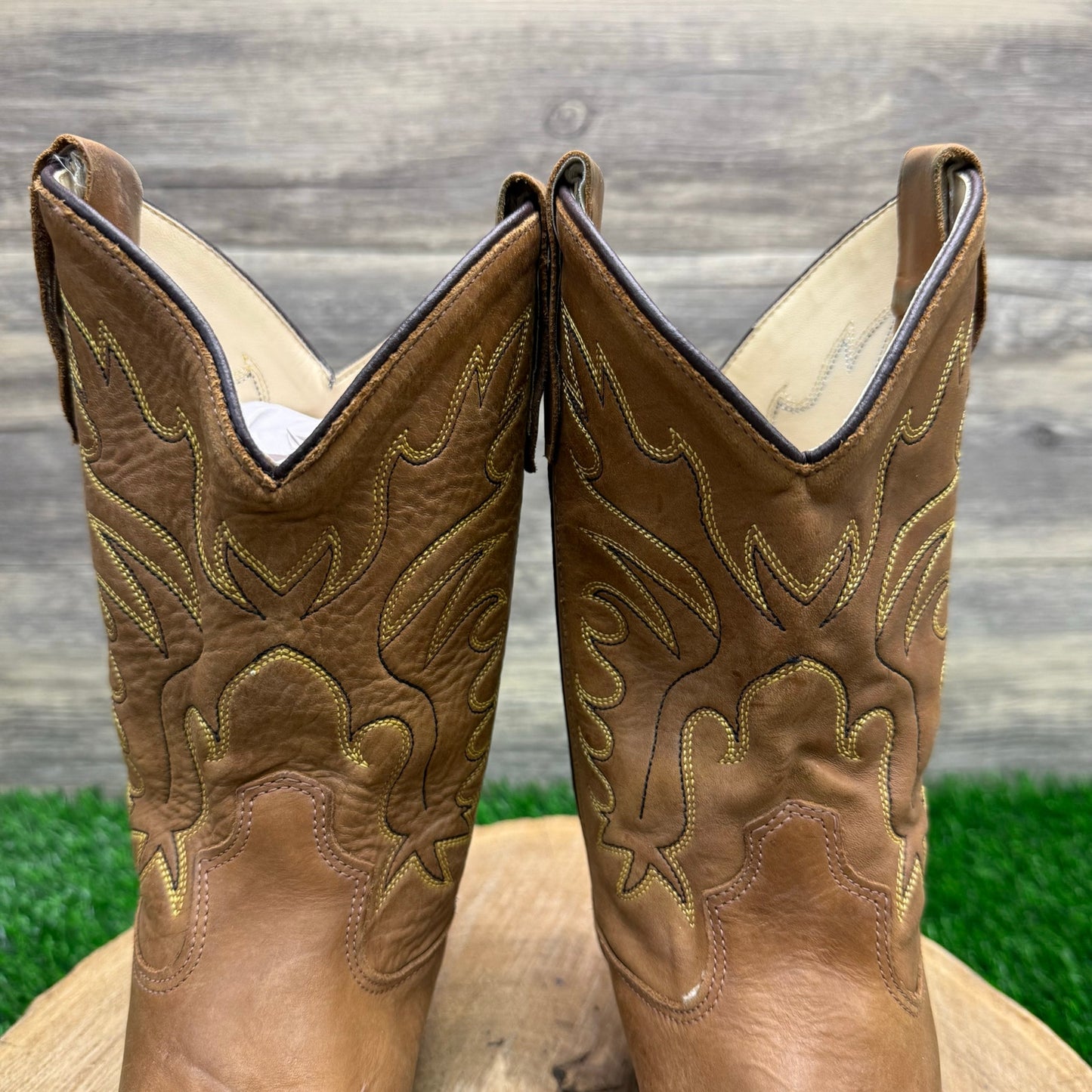 Old West Youth - Size 13D - Tan Cowboy Boots 8129