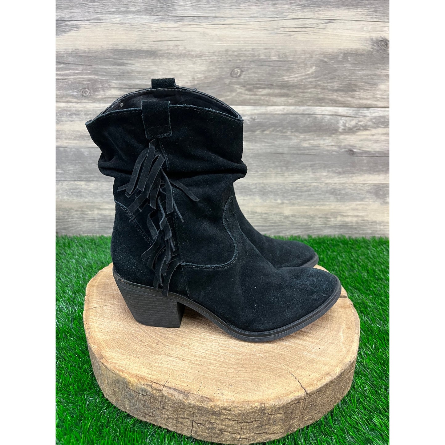 Limelight Women - Size 9 - Black Fringe Suede Boots Style Shania