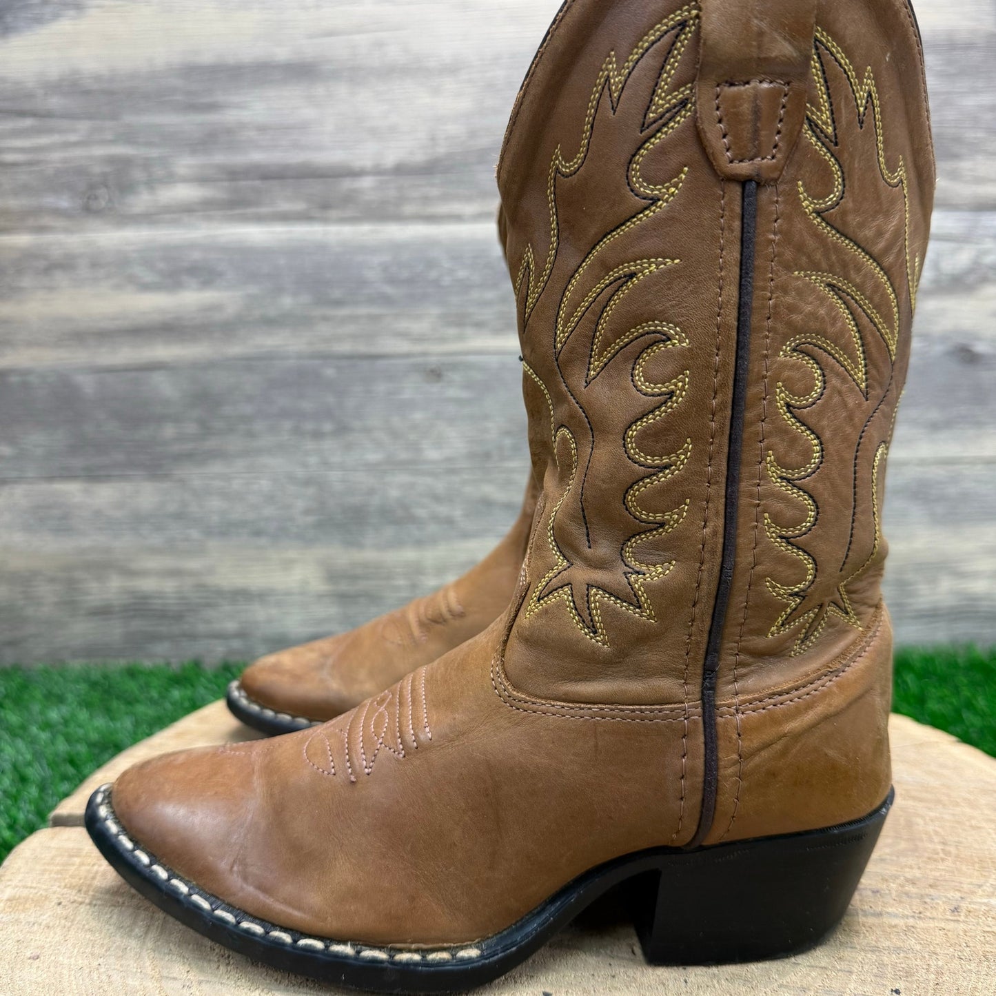 Old West Youth - Size 13D - Tan Cowboy Boots 8129