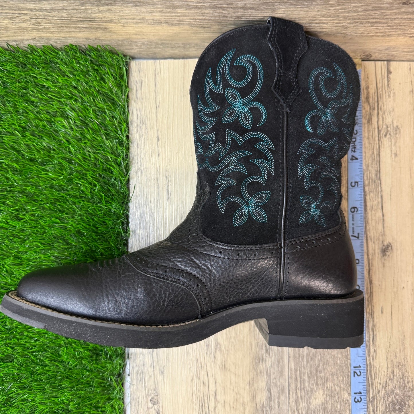 Ariat Fatbaby Women - Size 9B - Black/Blue Square Toe Cowboy Boots 10005912