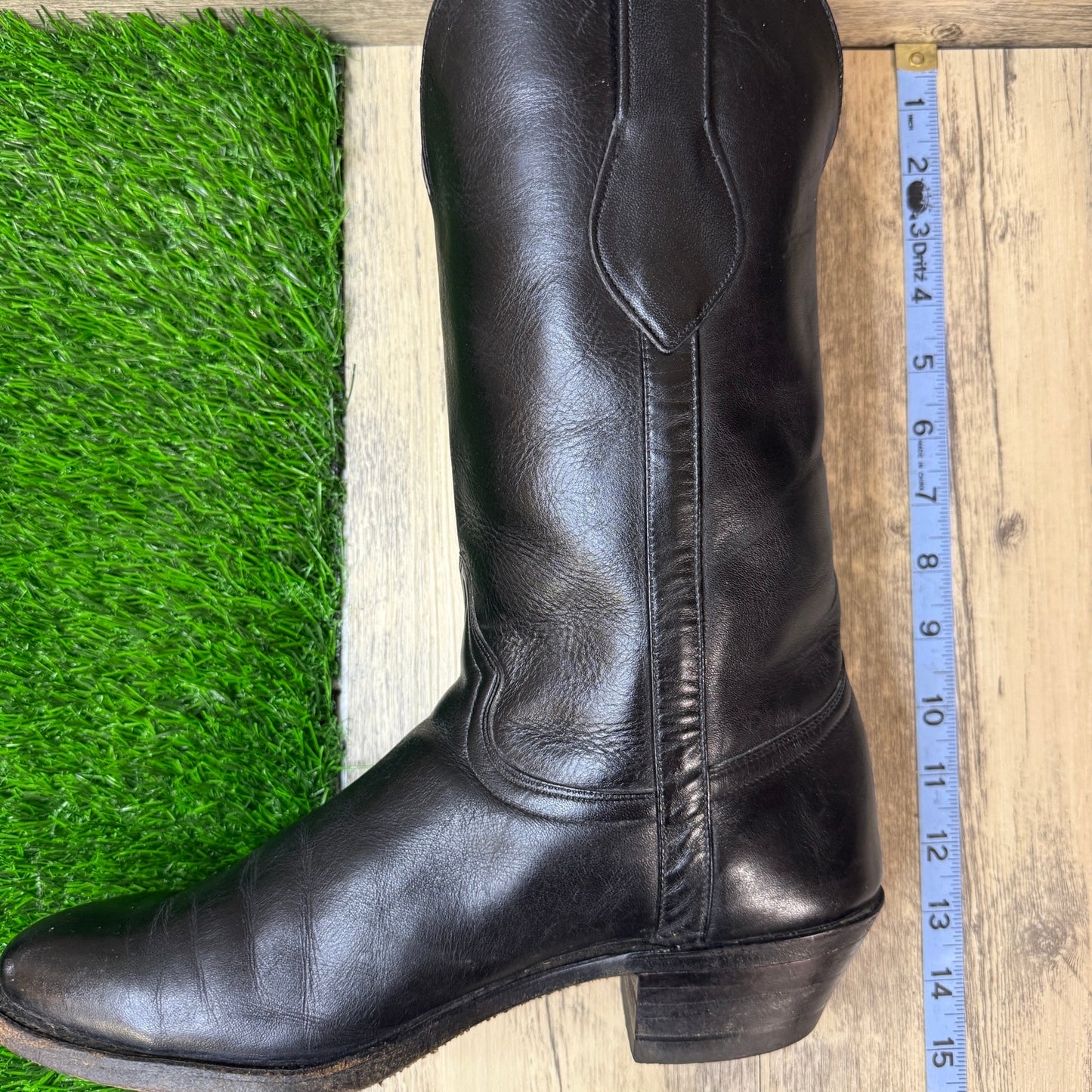 Wrangler Men - Size 8.5D - Vintage Black Western Cowboy Boots Style 9600