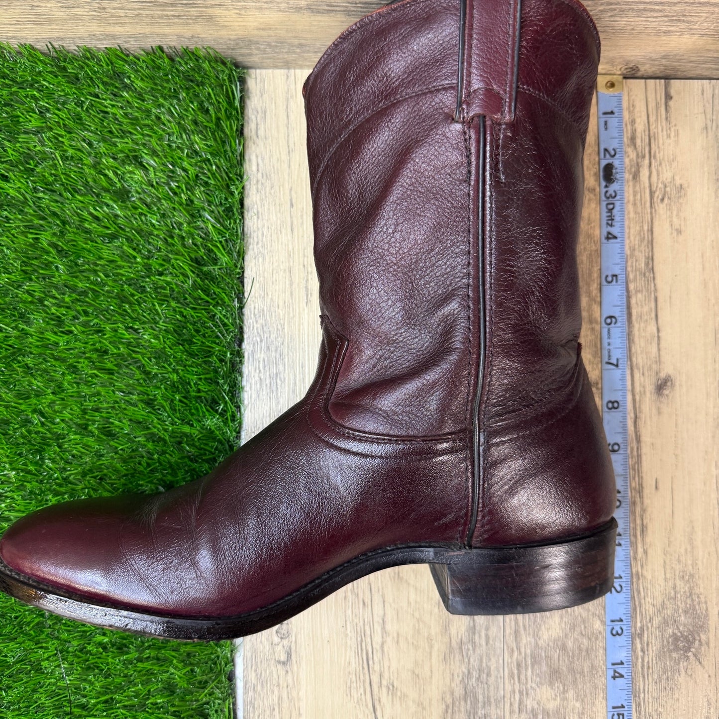 J. Chisholm Men - Size 11D - Burgundy Roper Western Cowboy Boots Style J2513