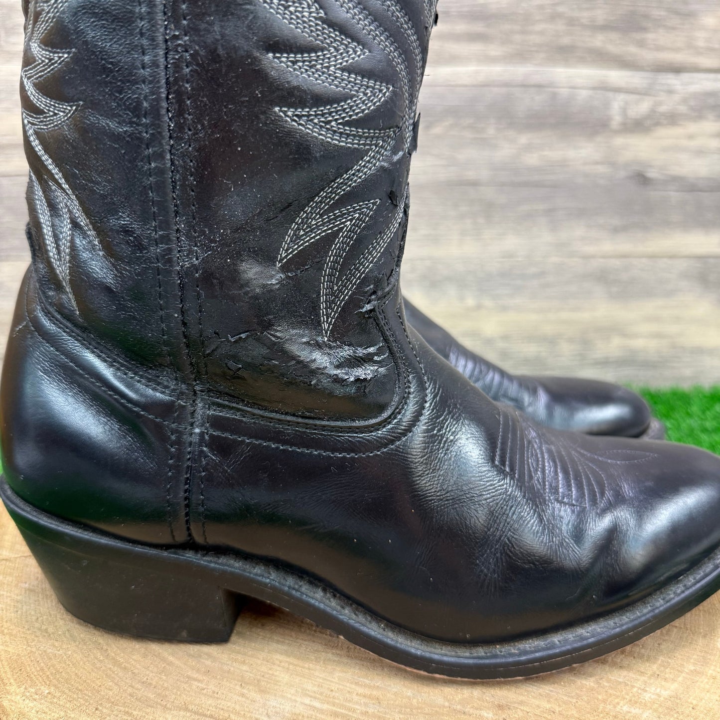 Unknown Men - Size 8.5EW - Black Cowboy Boots Style 4210